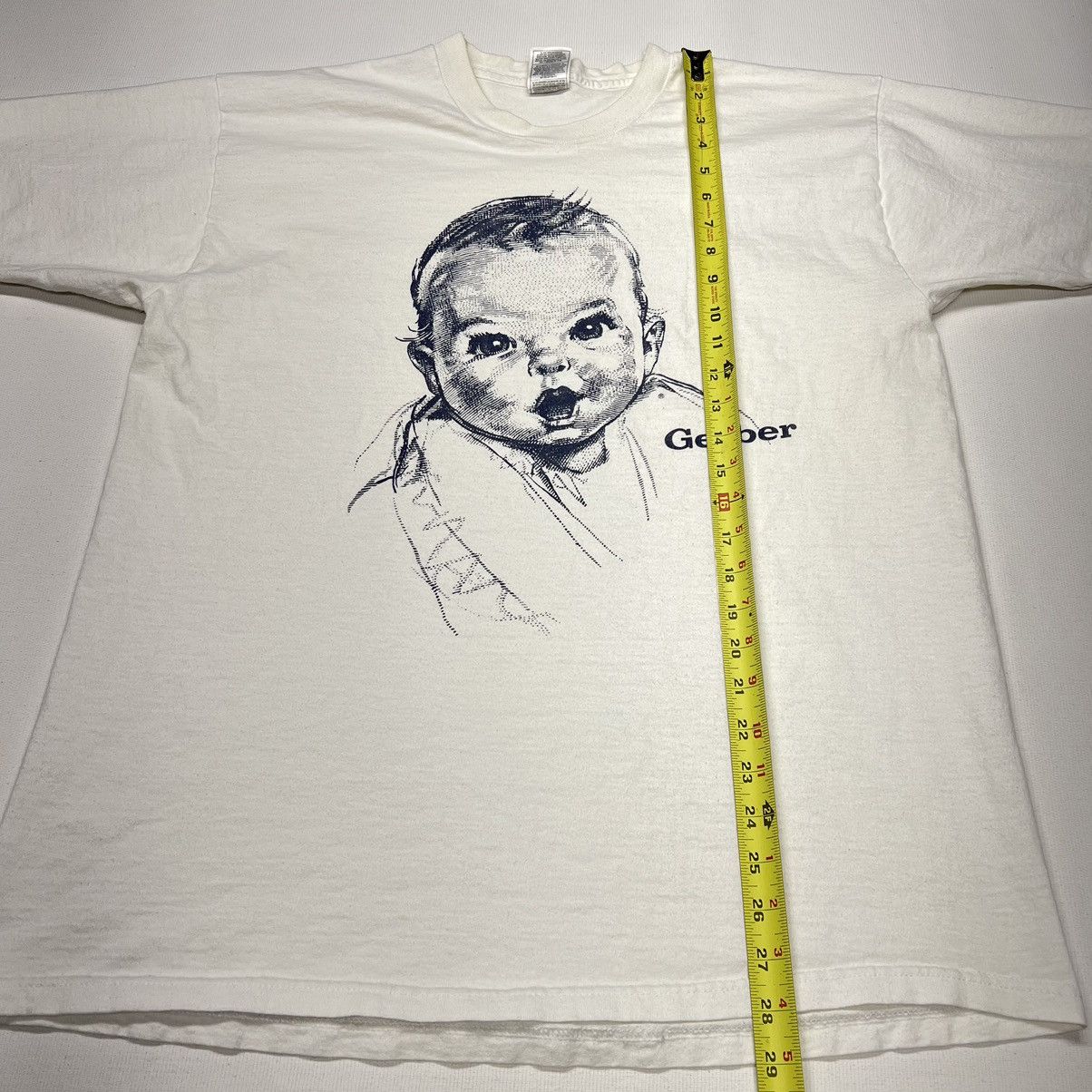 Fruit Of The Loom × Vintage VTG Gerber Baby Tee Shirt White Promo Face Graphic Heavy Size US XL / EU 56 / 4 - 18 Thumbnail