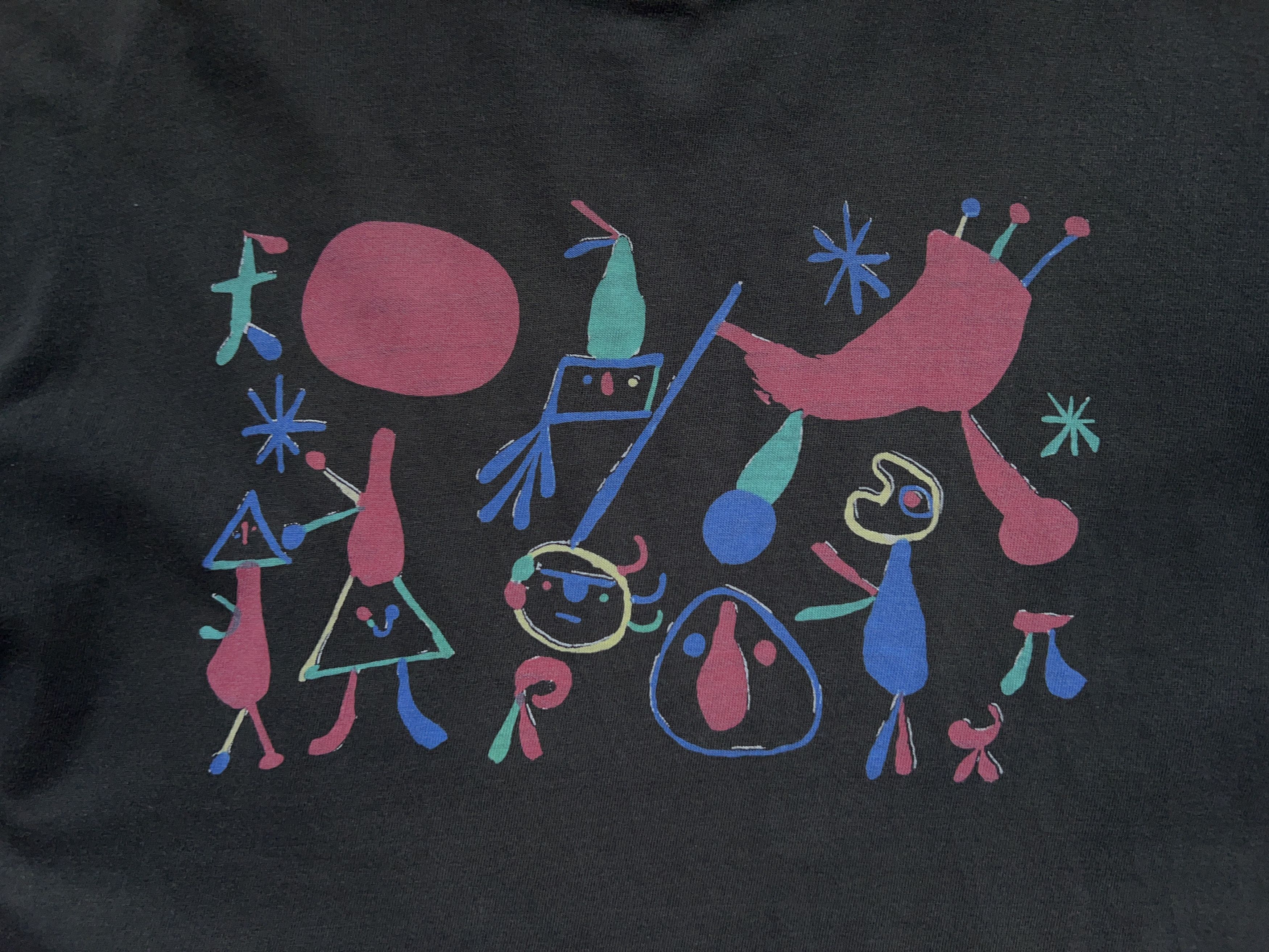 Arts & Science × Vintage Mens Fundacio Joan Miro Personnages Painting Abstract Tee Size US L / EU 52-54 / 3 - 3 Thumbnail
