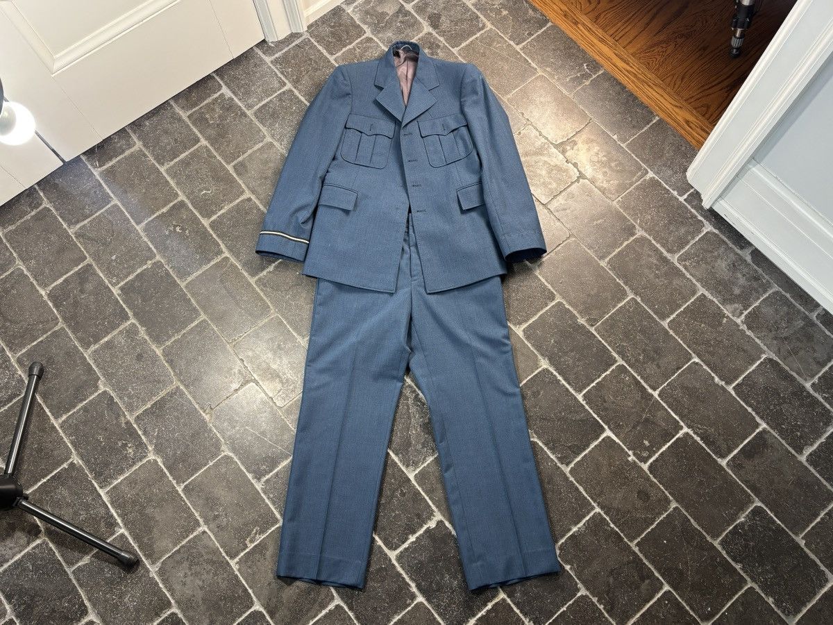 Vintage Vintage Suit Two Piece Uniform Pilot Military Service Blue Size 36R - 22 Thumbnail