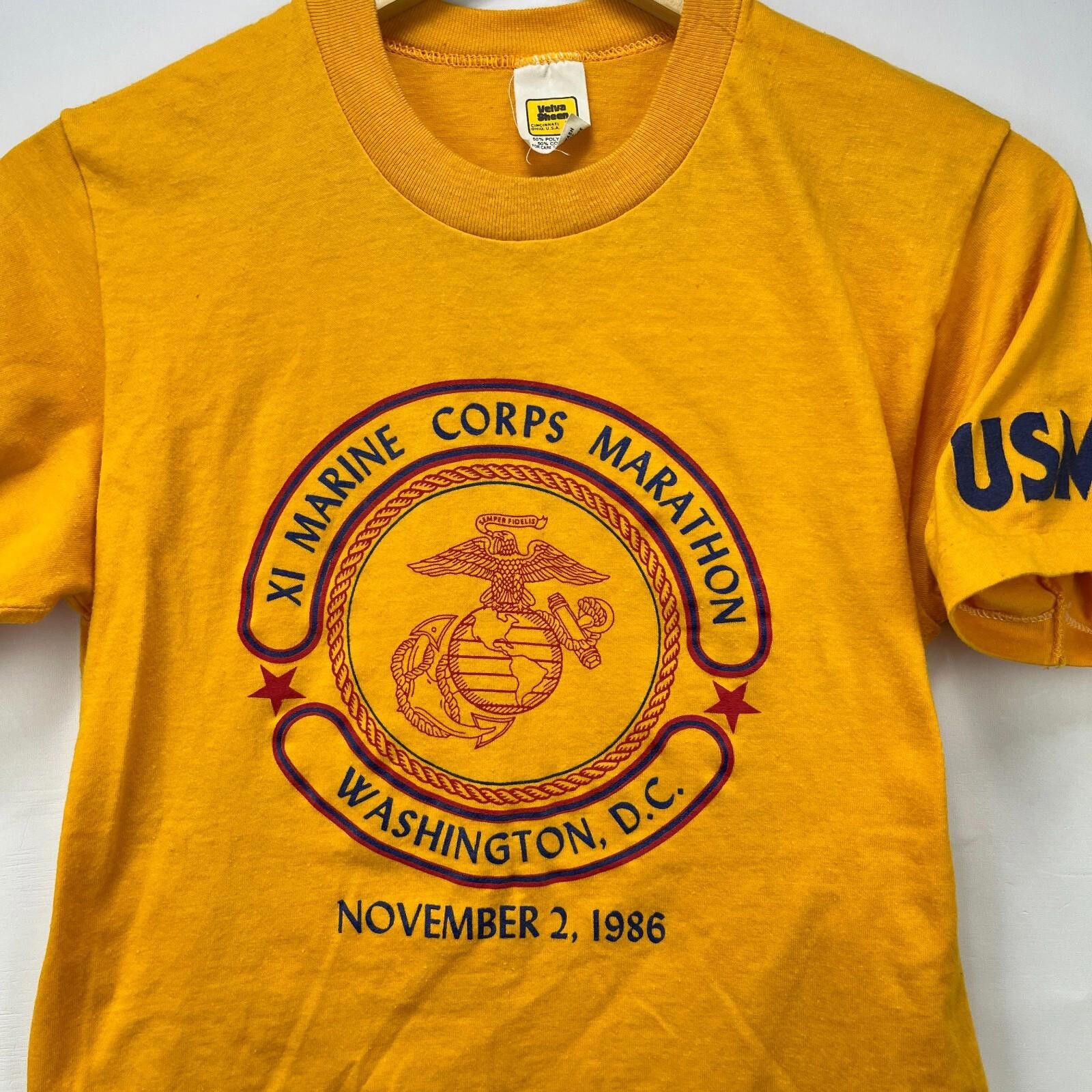 Vintage Vintage 1986 USMC Marine Corps Marathon T-shirt Medium Size US M / EU 48-50 / 2 - 2 Thumbnail