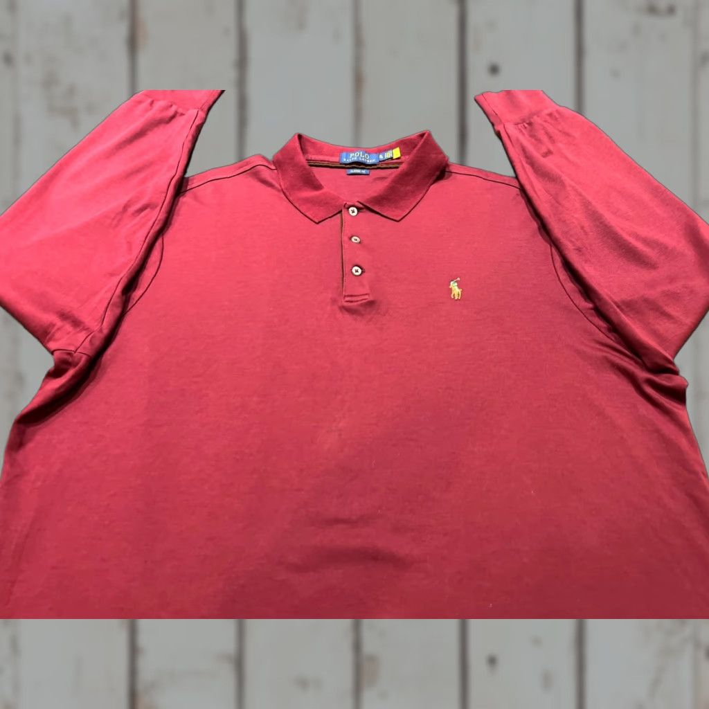 Polo Ralph Lauren Polo Ralph Lauren Polo Shirt XL Maroon Knit 100% Cotton Long Sleeve Embroidered Logo Golf Preppy Mens Regular Vintage: No Size US XL / EU 56 / 4 - 1 Thumbnail