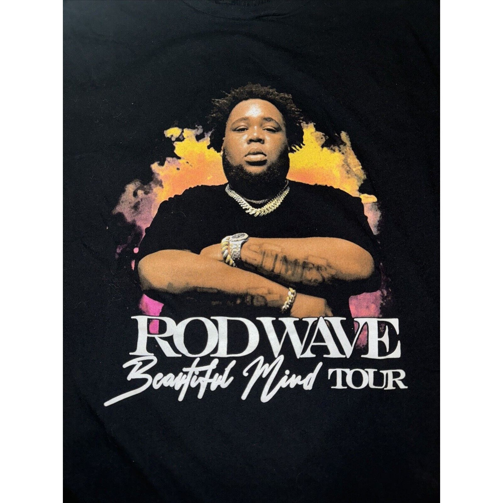 Band Tees × Rap Tees Rodwave Beautiful Mind Tour T-Shirt Black XL 22x26 Rap Music Size US XL / EU 56 / 4 - 2 Thumbnail