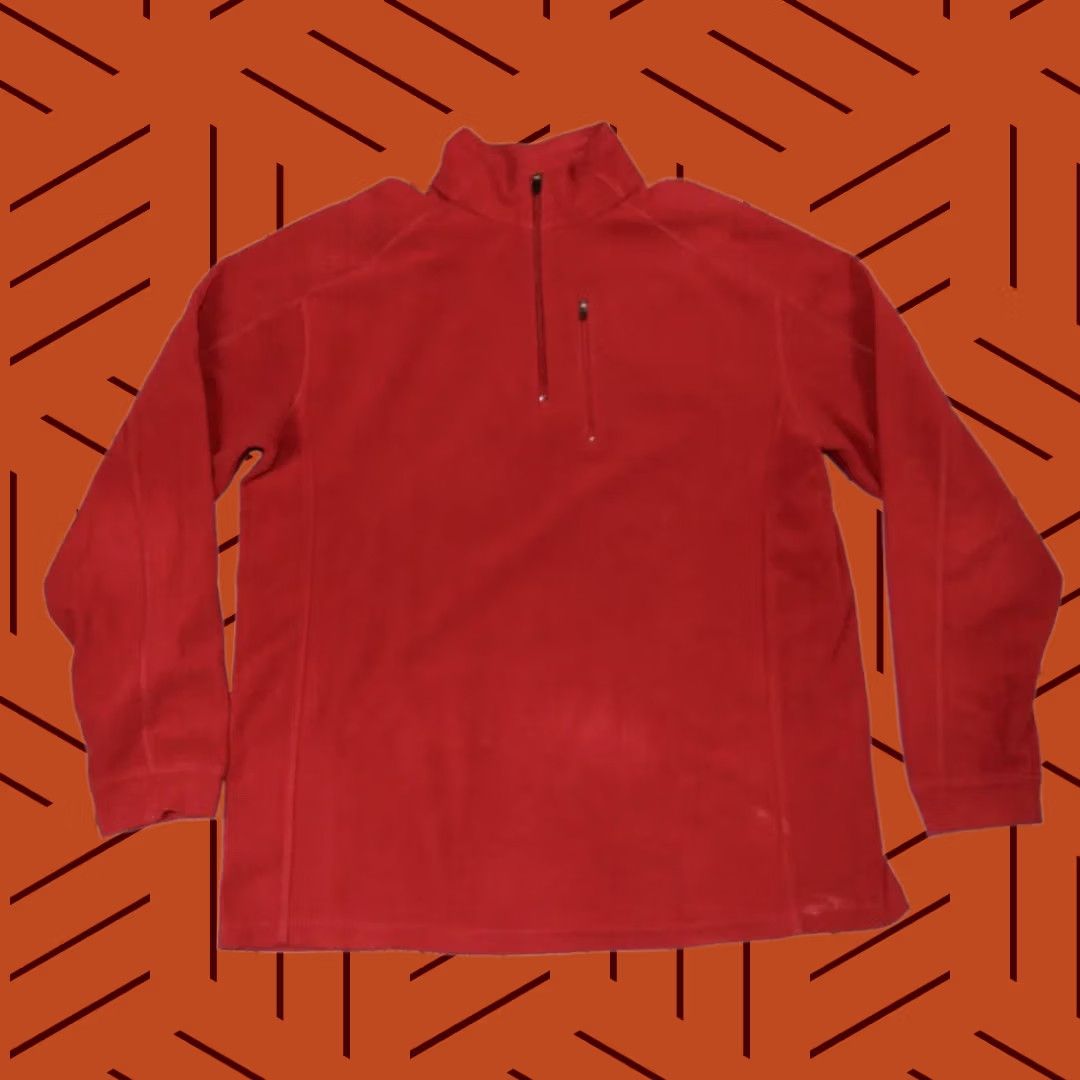 Vintage LL BEAN MENS 1/4 ZIP RED FLEECE ZIP UP SWEATER THERMAL LARGE TALL POLYESTER Casual Outdoor 1/4 Zip Pullover Mens Big & Tall Hearts? Size US L / EU 52-54 / 3 - 1 Thumbnail