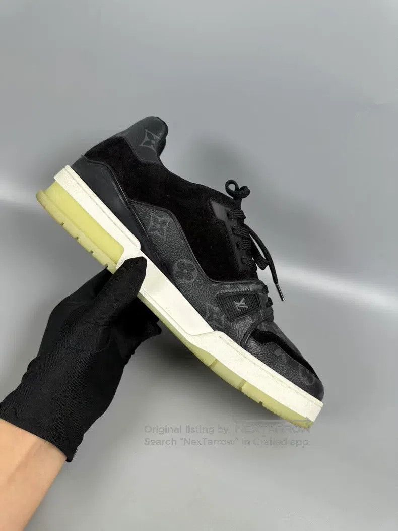 Louis Vuitton Louis Vuitton Classic Black Flower Trainer Casual Shoes Size US 7 / EU 40 - 7 Thumbnail