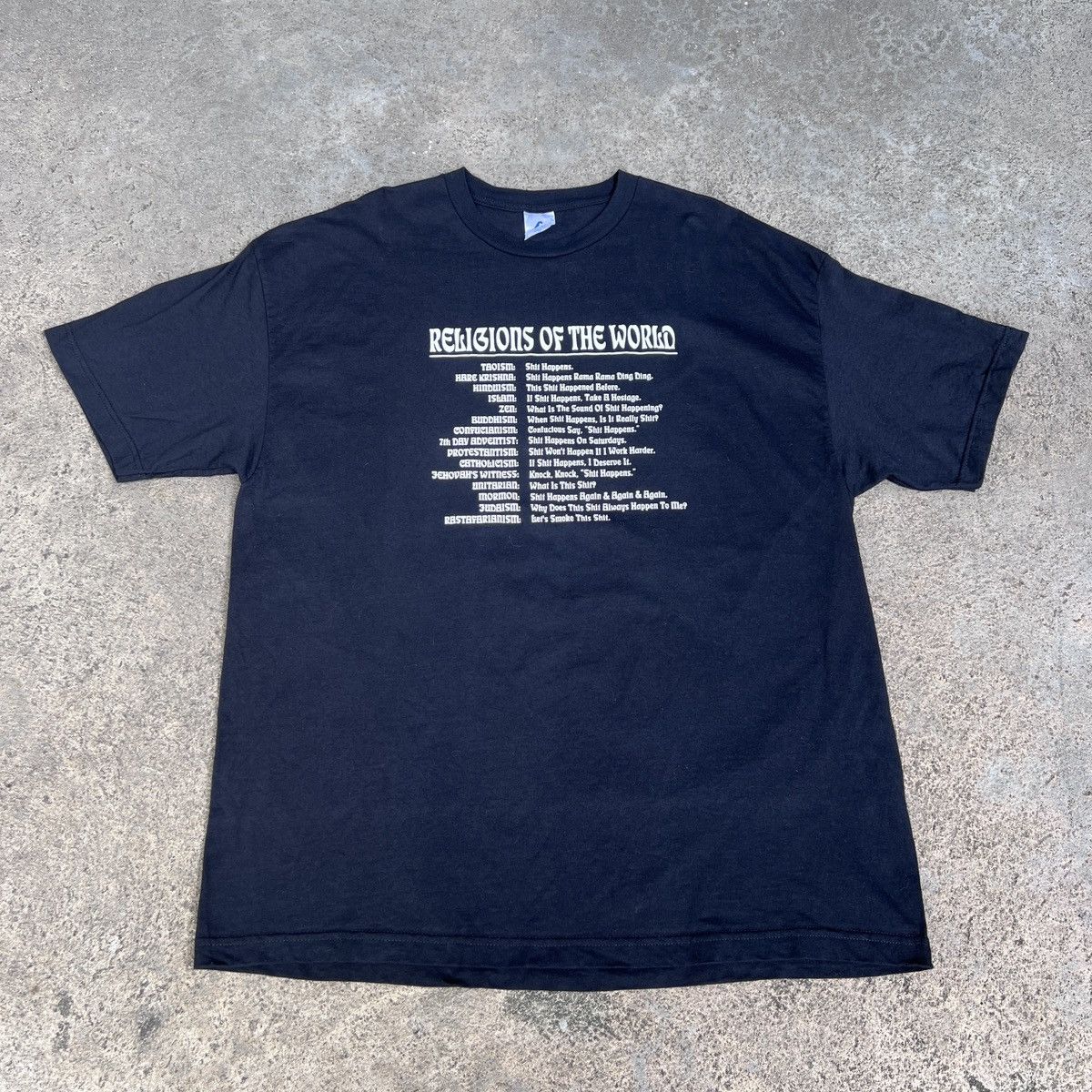 Vintage Vintage Y2K Religions of World Funny Quote Tee 2XL God Size US XXL / EU 58 / 5 - 2 Thumbnail
