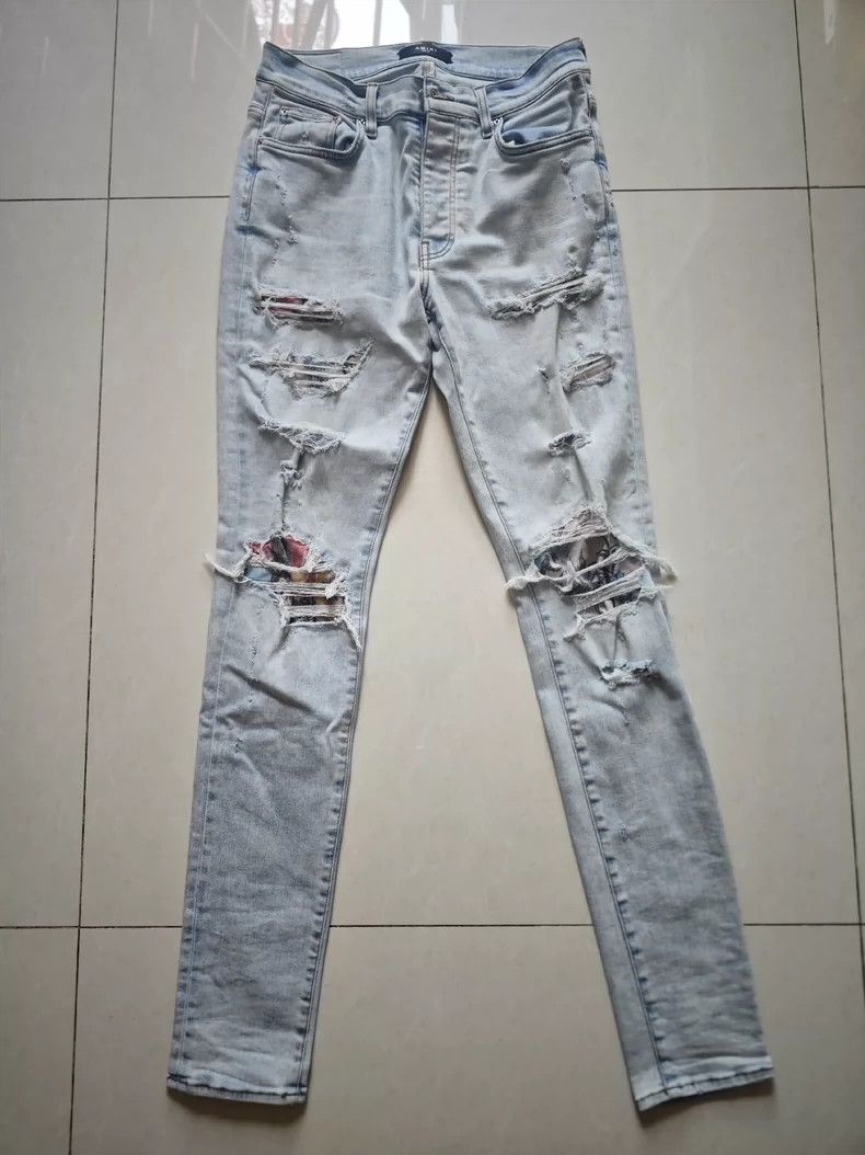 Amiri Amiri Blue mx1 Hawaiian patch jeans 2501-Nextarrow Size US 34 / EU 50 - 1 Thumbnail
