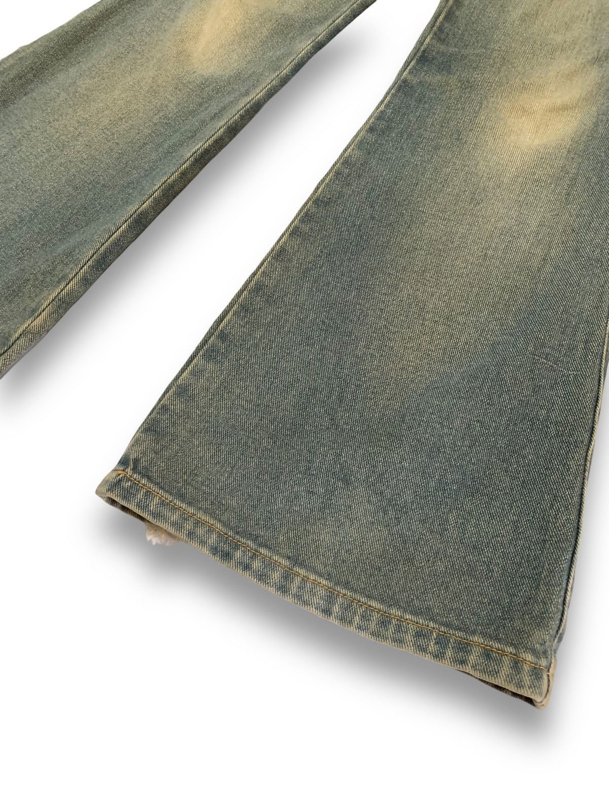 Hysteric Glamour Japanese Brand Yellow Mud Wash Flare Bell Bottom Jeans Size US 27 - 12 Thumbnail