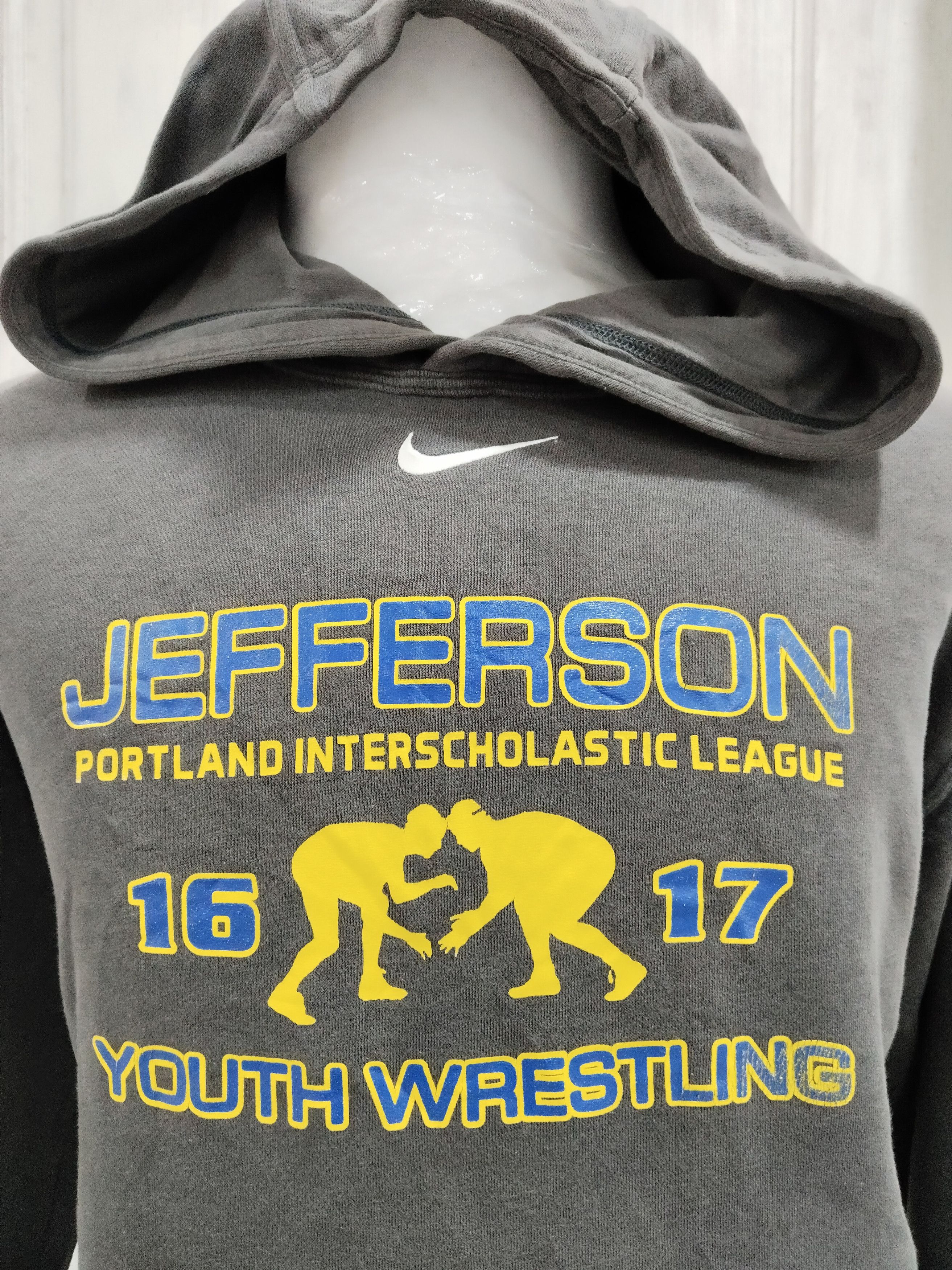 Nike × Vintage Vintage Nike Center Logo Youth Wrestling Hoodie Sweatshirt Size US XL / EU 56 / 4 - 2 Thumbnail