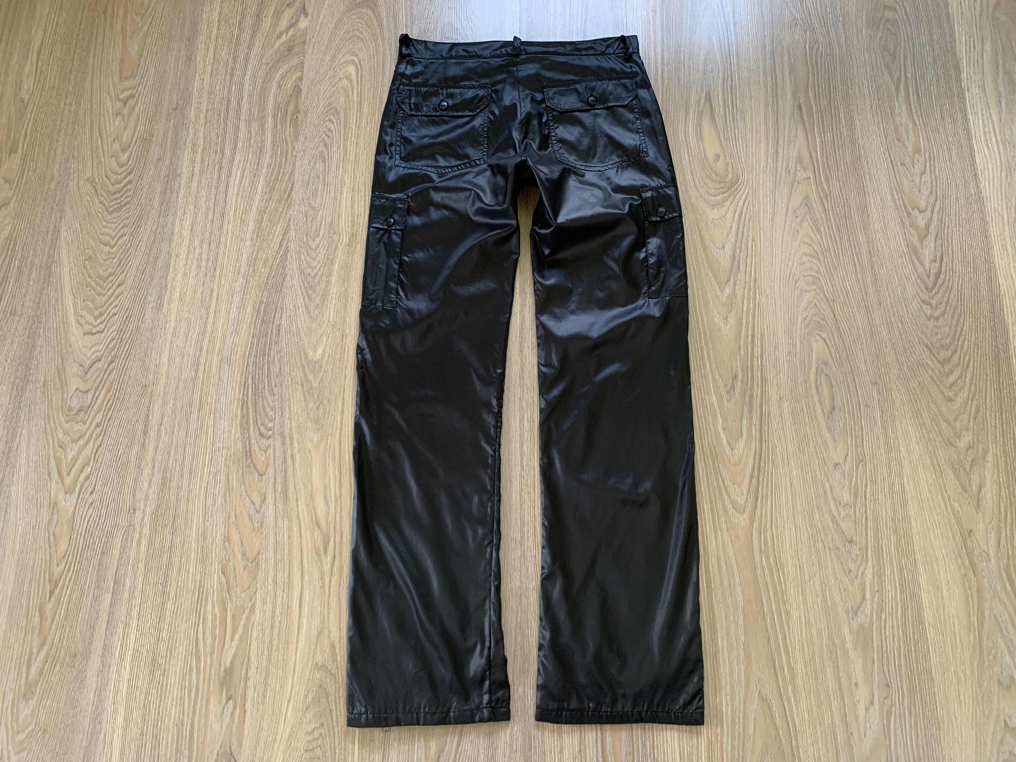 Other Italian Uomo Collection Men's Nylon Black Cargo Pants Size US 30 / EU 46 - 3 Thumbnail