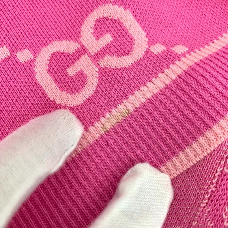 Gucci Gucci 24 pink logo jacquad full printed cotton round neck Size S / US 4 / IT 40 - 8 Thumbnail