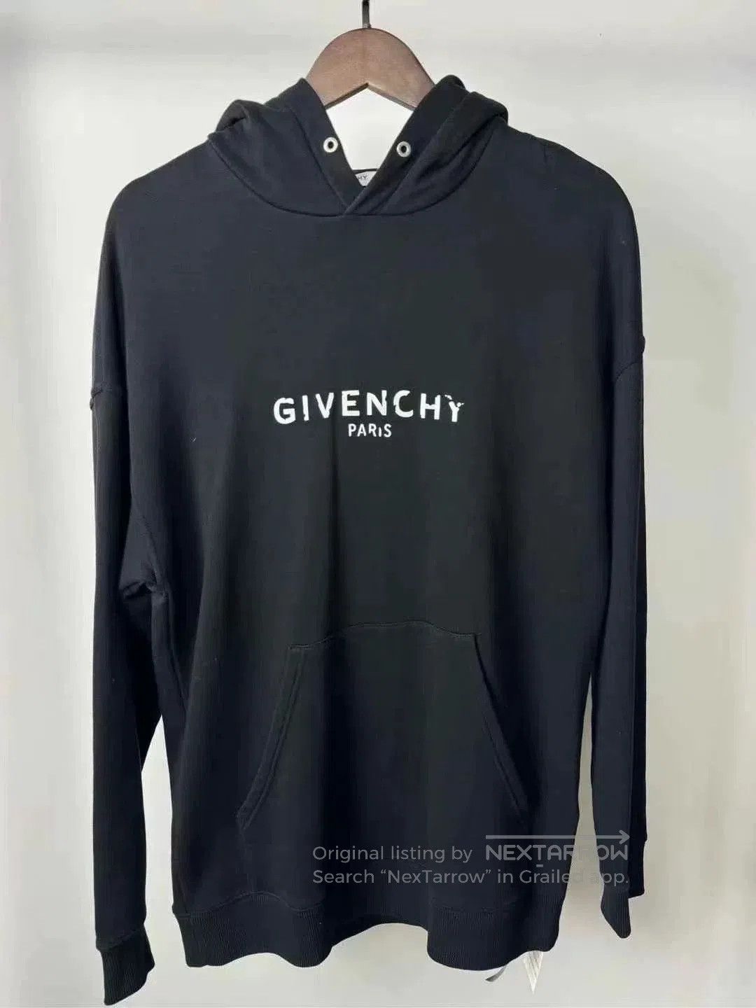 classic givenchy logo hoodie in black.