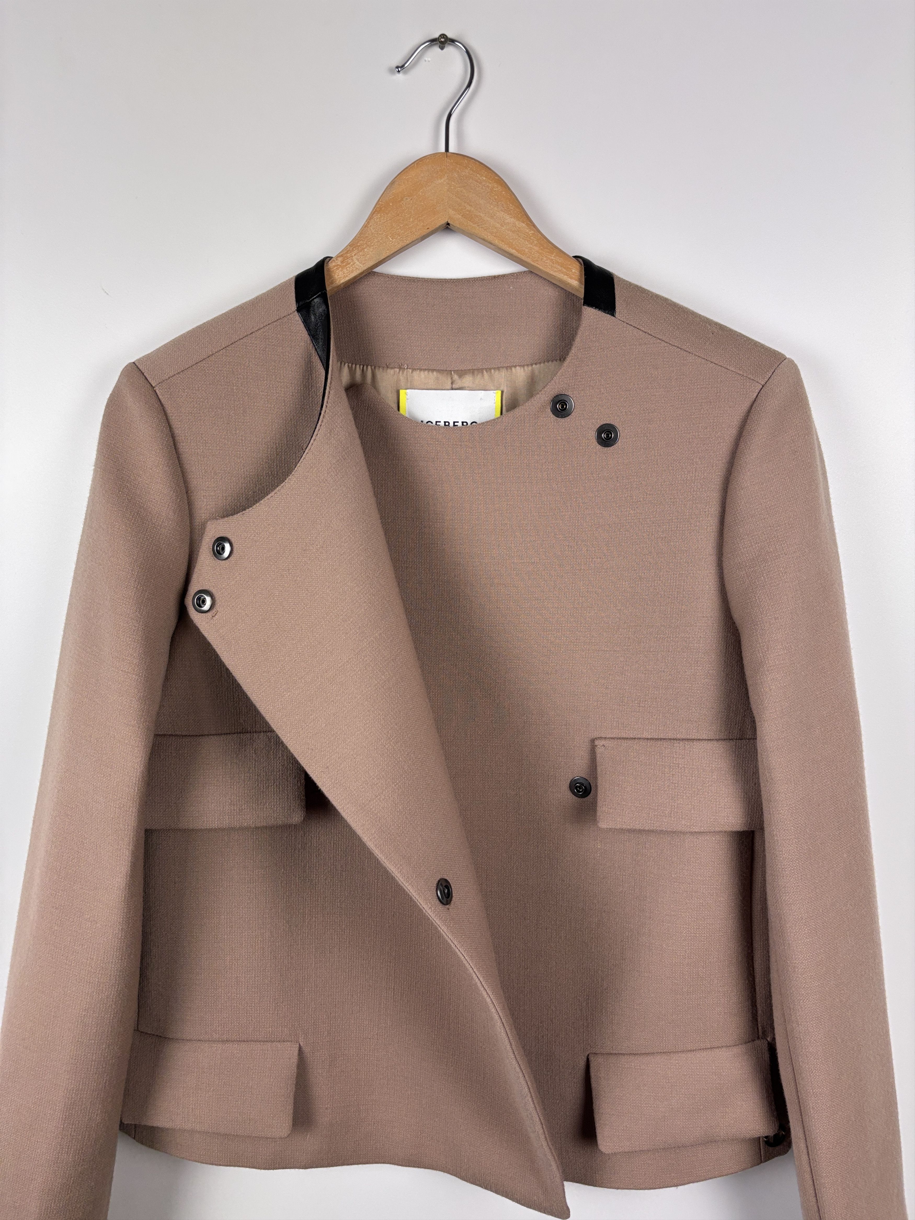Iceberg Womens Iceberg Coat Blazer Wool Jacket Beige/Brown Size 44 Size M / US 6-8 / IT 42-44 - 11 Thumbnail