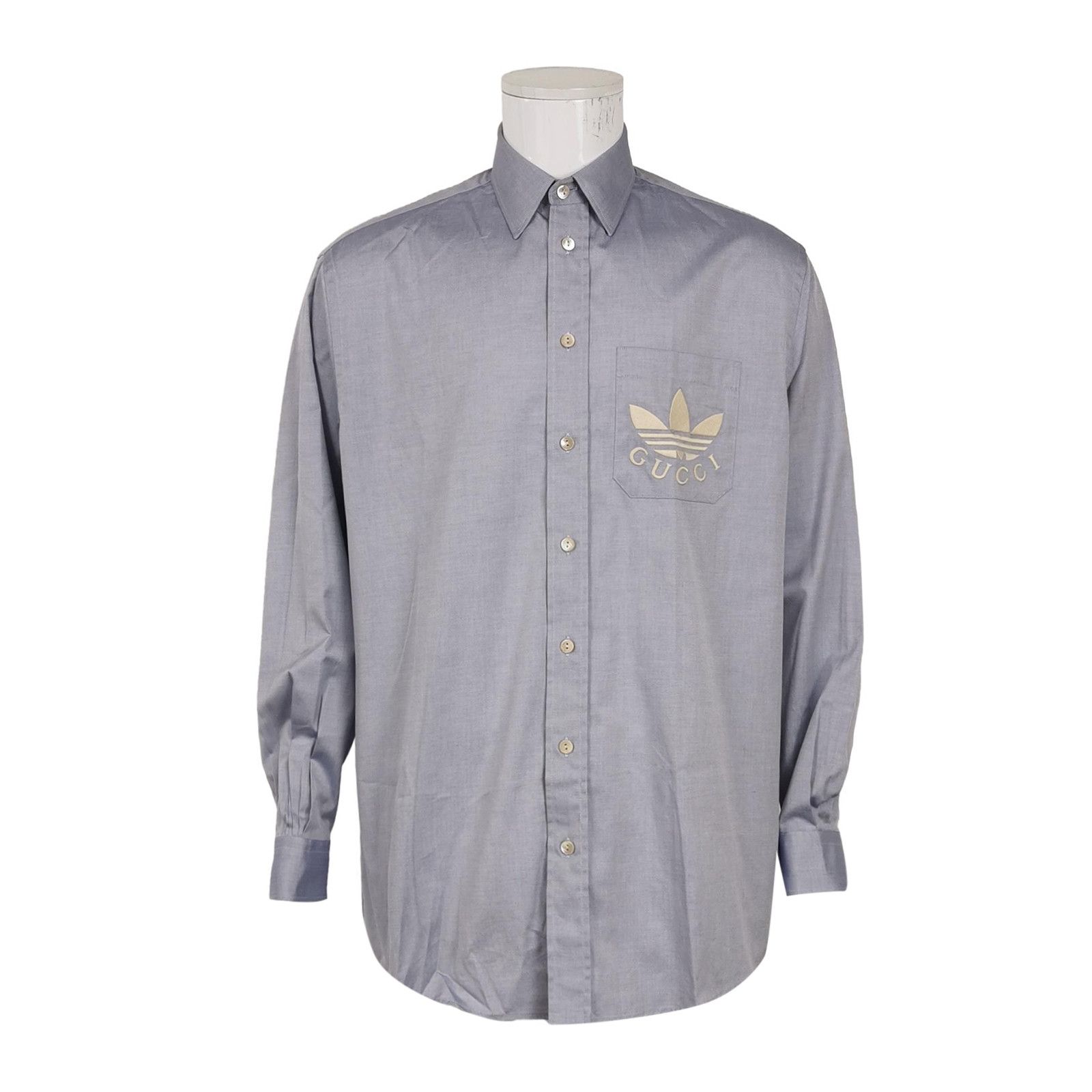Gucci Gucci x Adidas Cotton Logo Button-Down Shirt Size US S / EU 44-46 / 1 - 1 Thumbnail