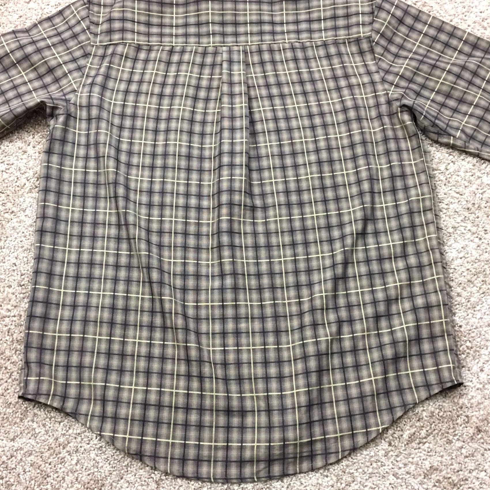 Vintage Consensus Shirt Mens Large Beige Black Plaid Long Sleeve Button Up Microfiber Size US L / EU 52-54 / 3 - 7 Thumbnail