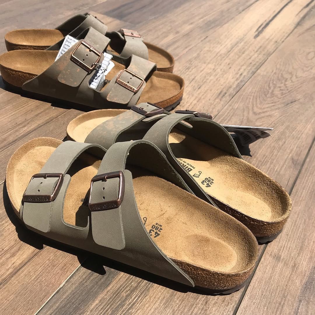 Birkenstock Steal Deal Birkenstock Arizona Birkibuc grey Stone Sandals Size US 9 / EU 42 - 2 Thumbnail