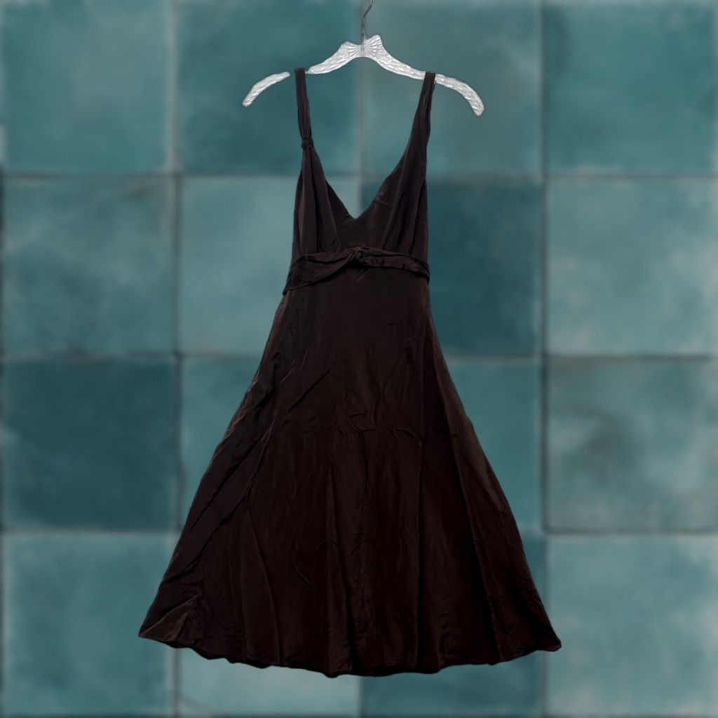 Bcbgmaxazria VINTAGE BCBGMAXAZRIA Dress Maxi 10 Brown Silk Grunge Whimsigoth Fairy Womens Size L / US 10 / IT 46 - 1 Thumbnail