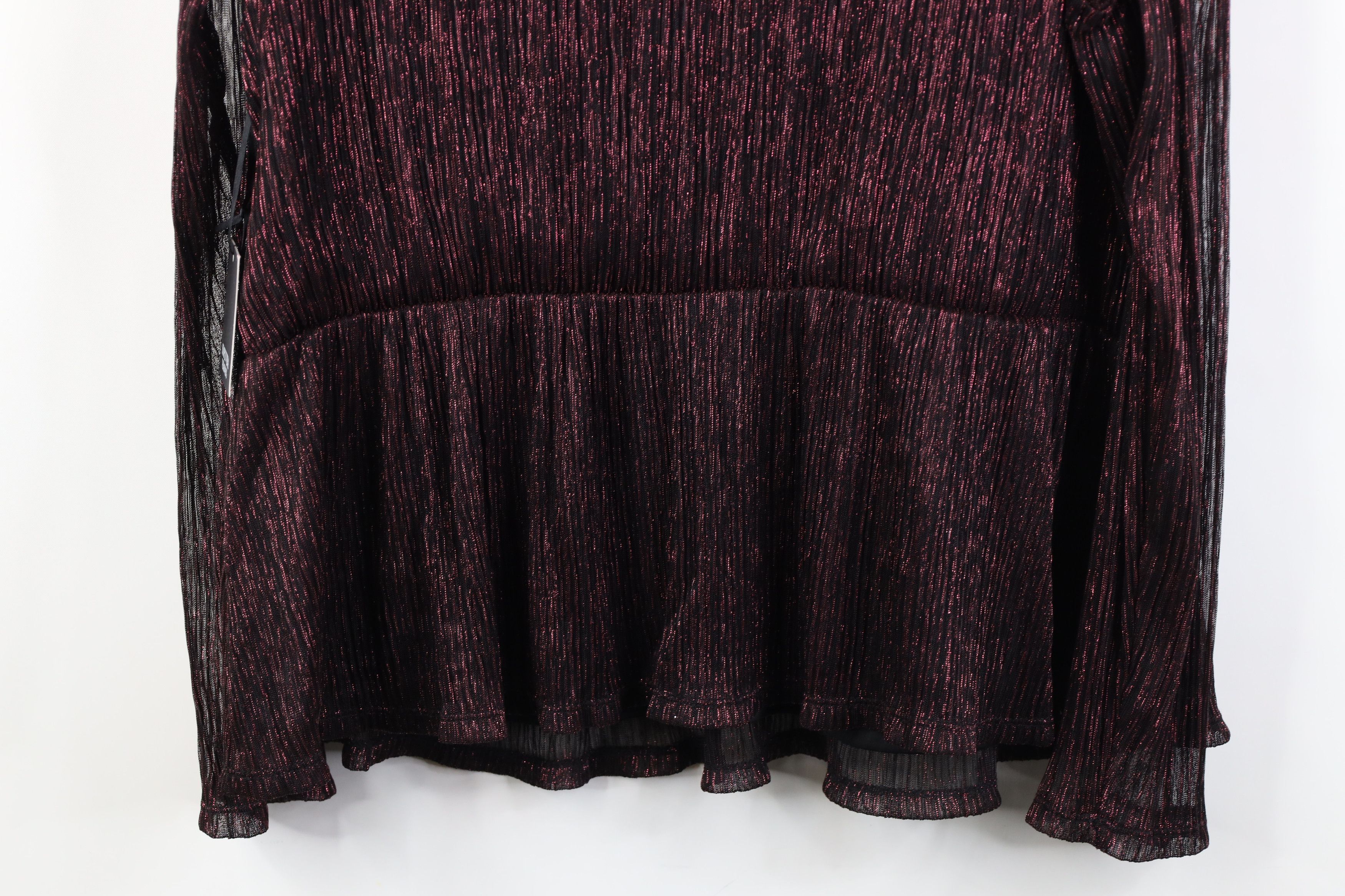 Vera Wang New Vera Wang Bella Fairy Metallic Ribbed Blouse Shirt Top Size XL / US 12-14 / IT 48-50 - 12 Thumbnail