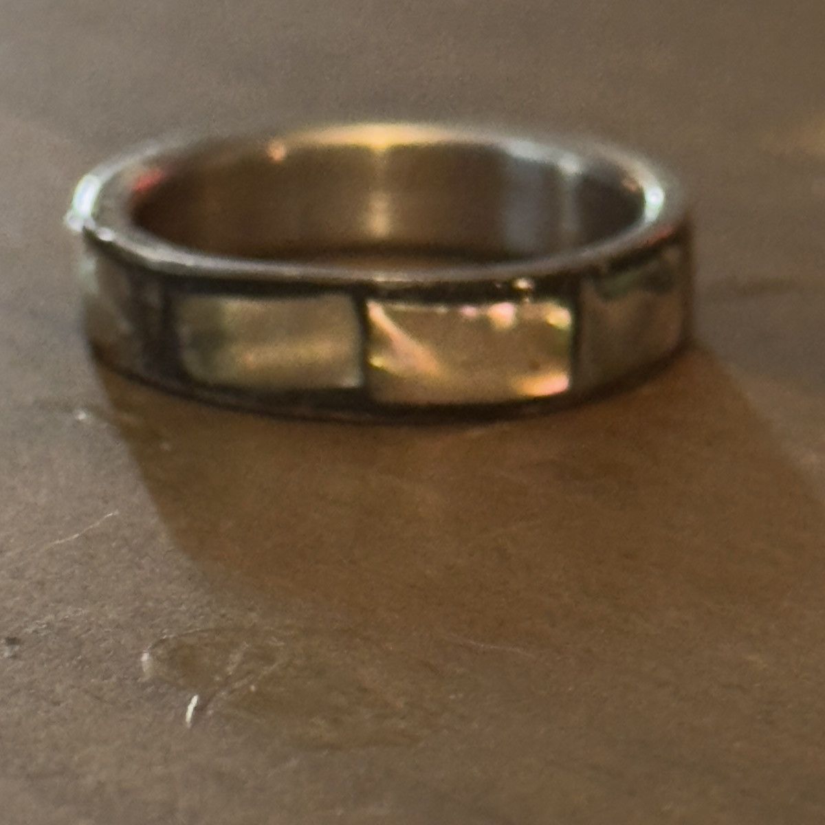 Vintage Vintage abalone shell inlay band ring Size ONE SIZE - 8 Thumbnail