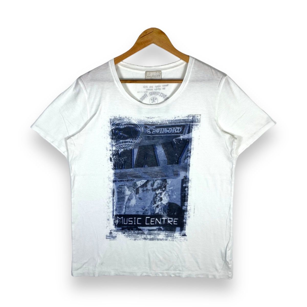 image of Factotum Music Centre Made In Japan Tee in White, Men's (Size Medium)
