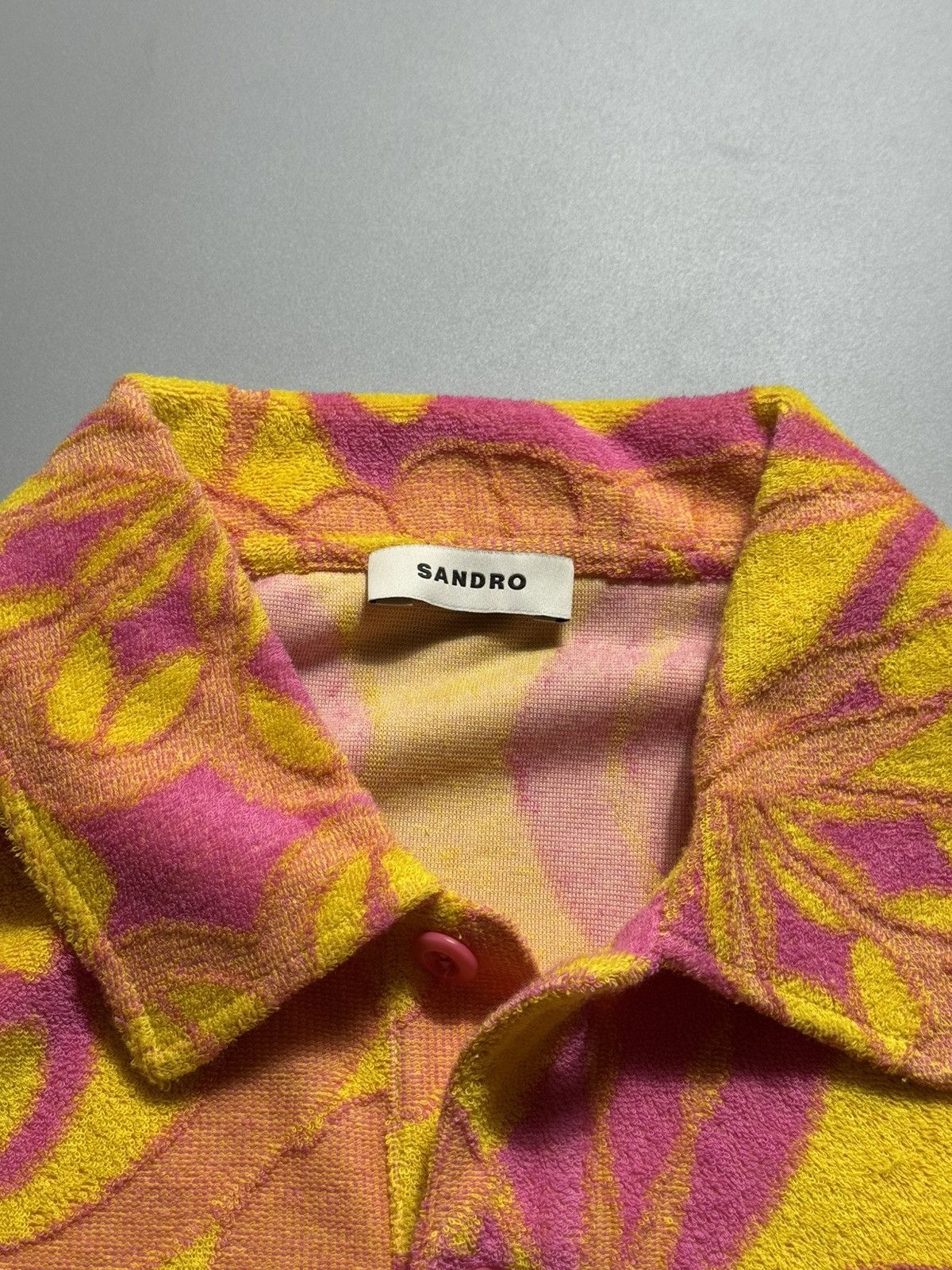 Sandro Sandro - Psychedelic print Terry Polo shirt Size US M / EU 48-50 / 2 - 5 Thumbnail