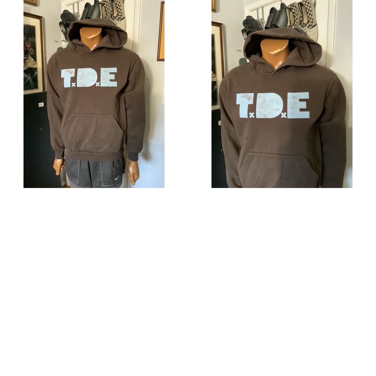 Vintage TDE Top Dawg Entertainment Brown Heavyweight Fleece Pullover Hoodie Sz. S Hoodie Mens Pullover Heavyweight Fleece Brown TDE Shirt? Size US S / EU 44-46 / 1 - 8 Thumbnail