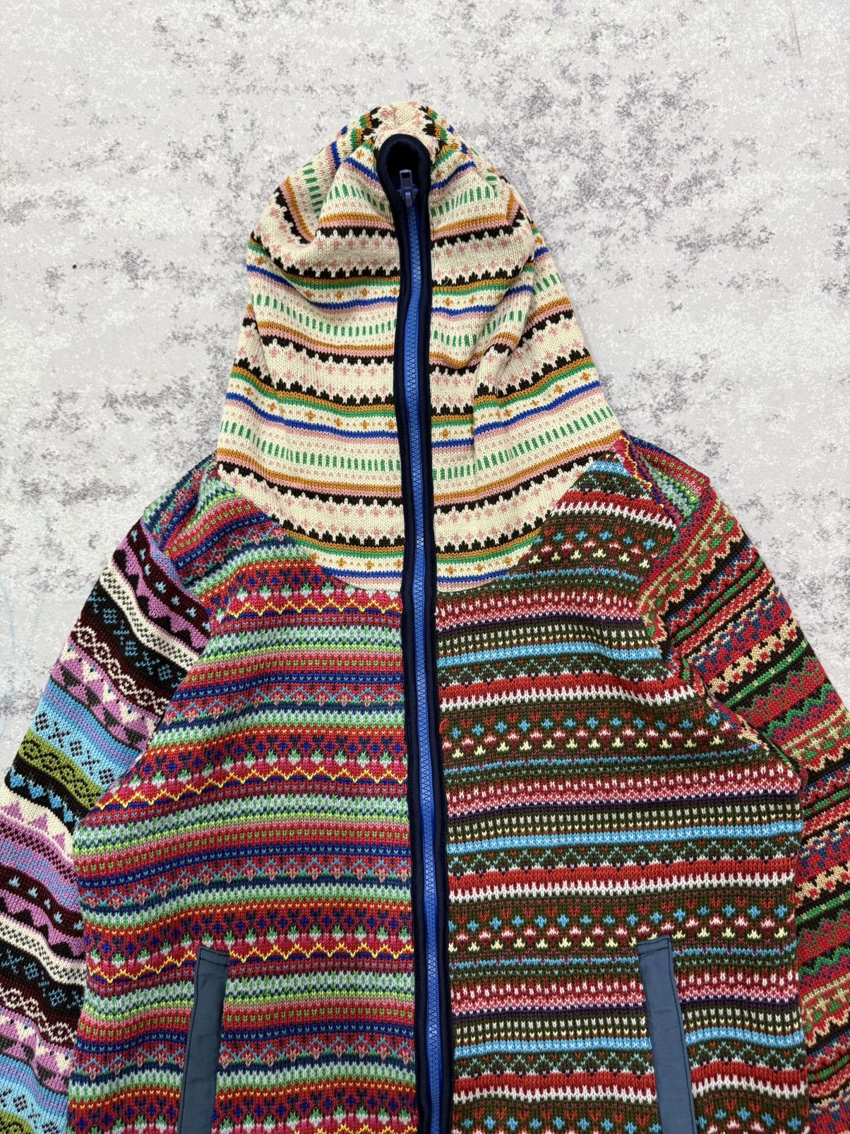 Native Unbranded Knit Native Colorblock Fullzipper Sweater Hoodie Size US S / EU 44-46 / 1 - 6 Thumbnail