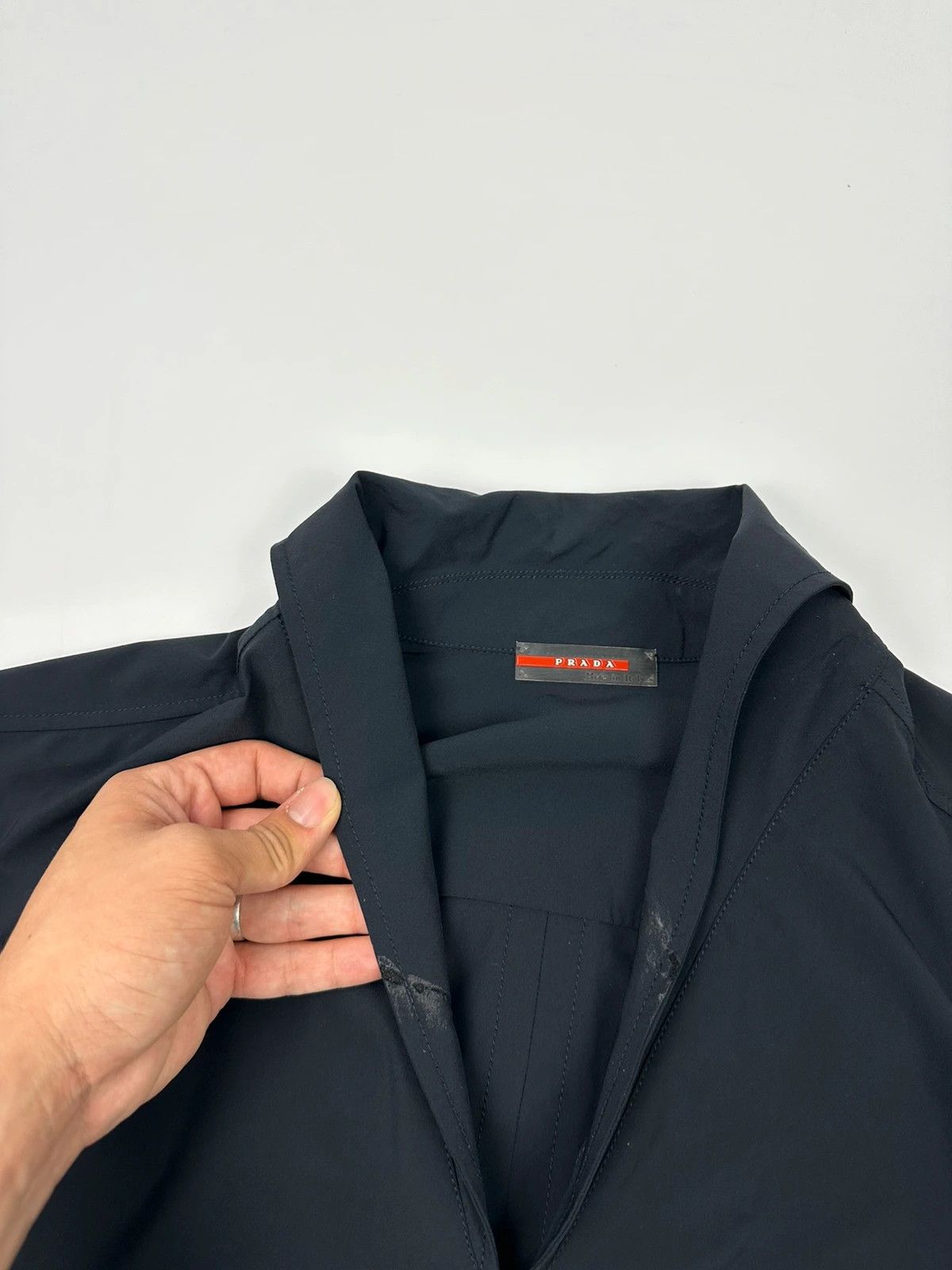Prada Prada Sport SS2000 V Neck Light Nylon Navy Blue Top Shirt Size M / US 6-8 / IT 42-44 - 6 Thumbnail