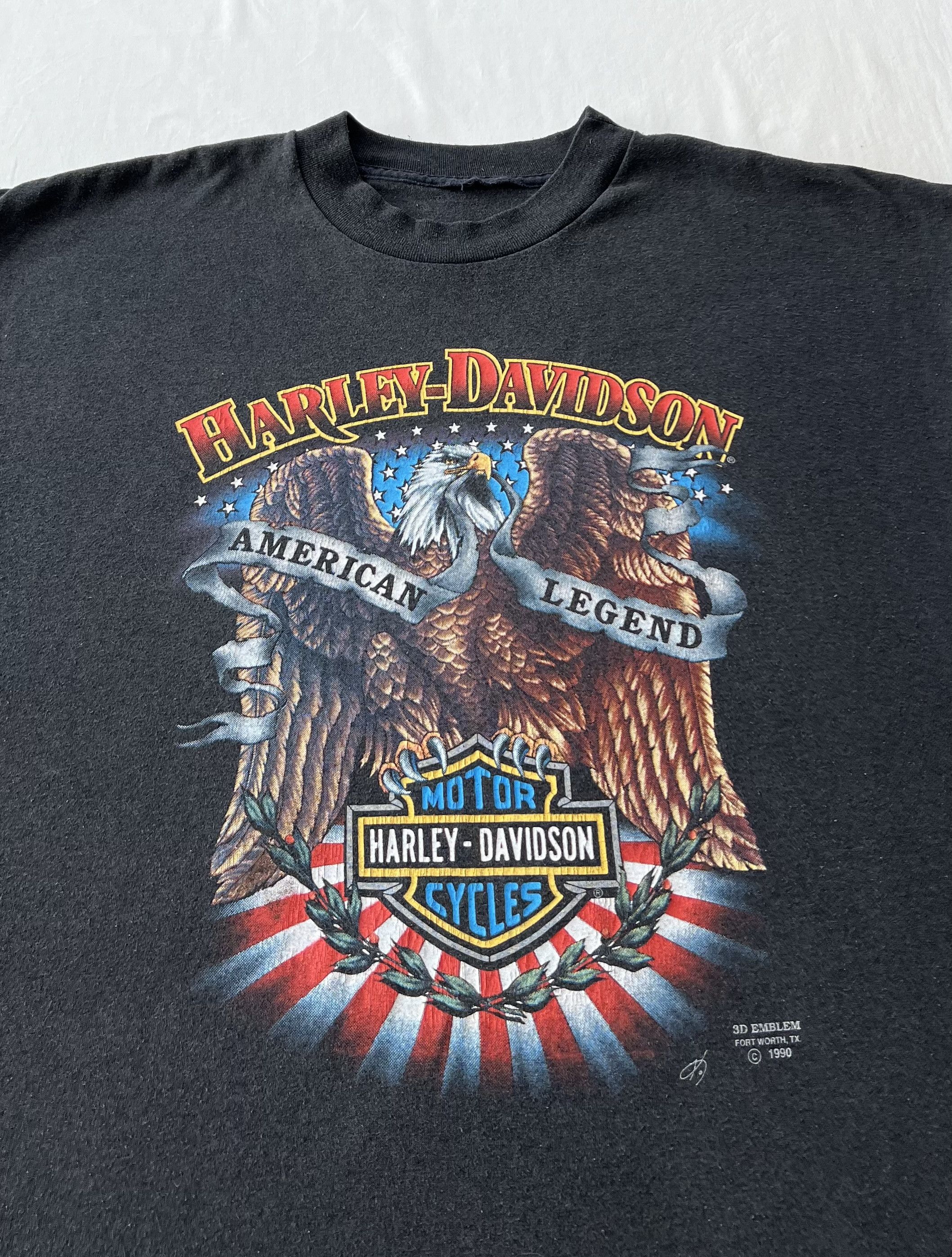 Harley Davidson Vintage 1990 3D Emblem Harley Davidson American Legend Eagle Size US XXL / EU 58 / 5 - 3 Thumbnail