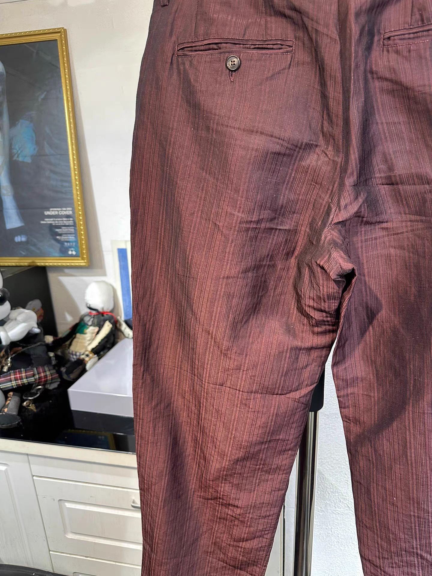 Dries Van Noten Dries van noten Linen-Silk Blend Glossy Striped Trousers K20 Size US 34 / EU 50 - 7 Thumbnail