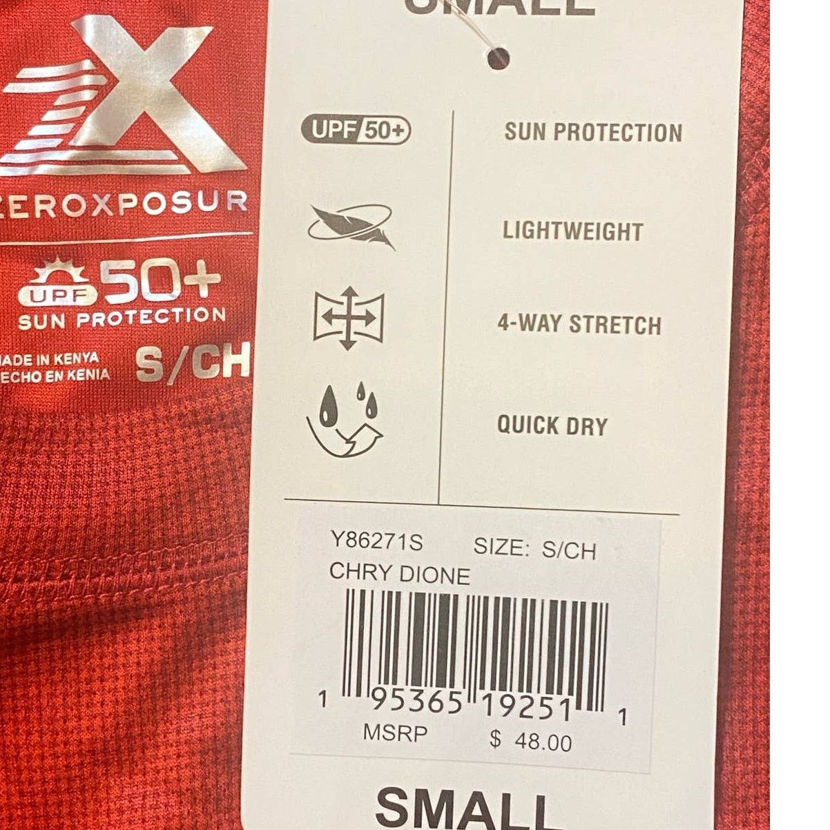 Other NWT Men's Zeroxposur Sun Protection Top Cherry Red Small Size US S / EU 44-46 / 1 - 2 Thumbnail