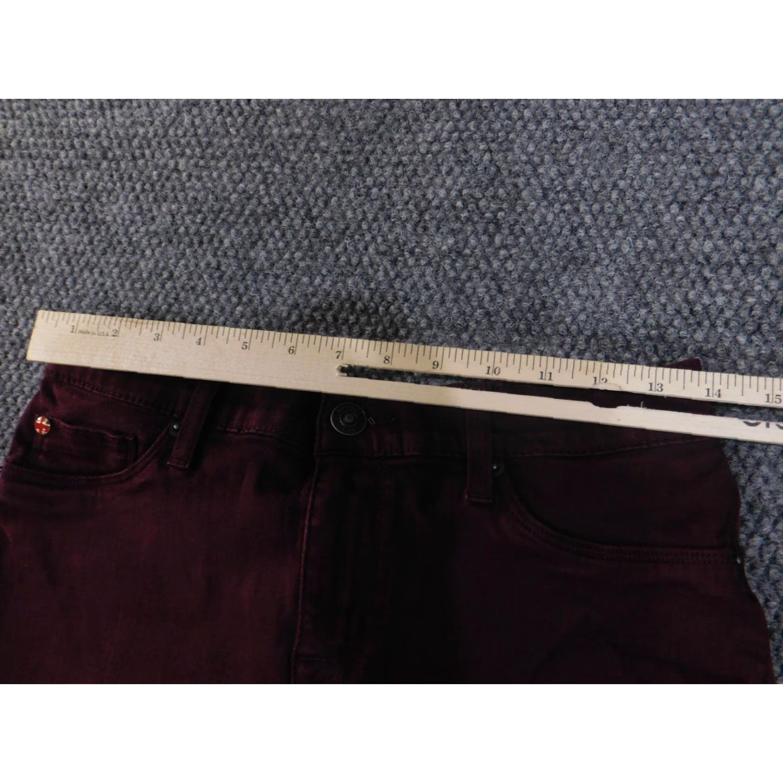 Hudson Hudson Krista Super Skinny Jeans Womens 28 Burgundy Stretch Corduroy Pants L34 Size 28" / US 6 / IT 42 - 4 Thumbnail