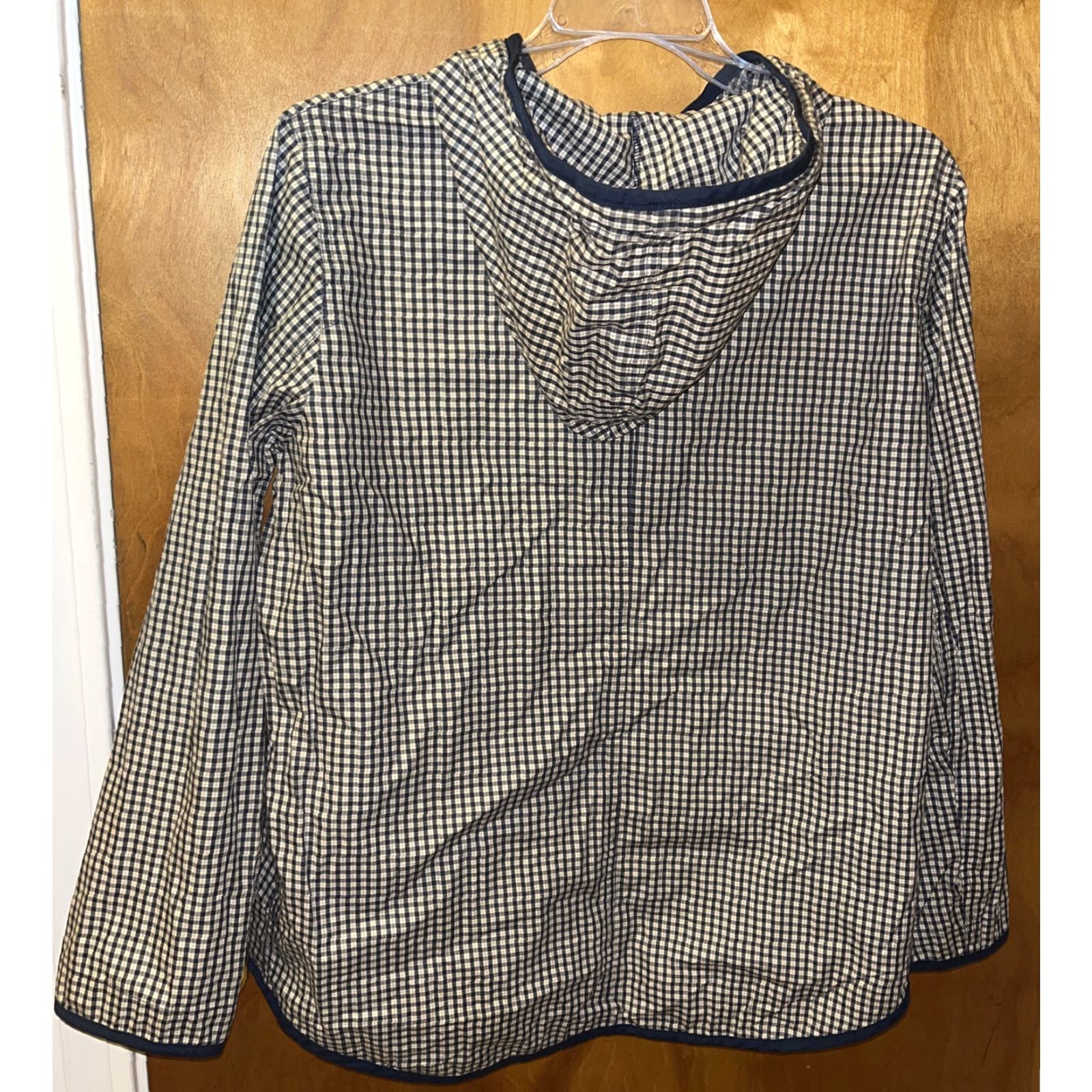 Gap GAP Womens Hooded Pullover Black/Dark Blue Plaid Windbreaker Size Small Size S / US 4 / IT 40 - 6 Thumbnail