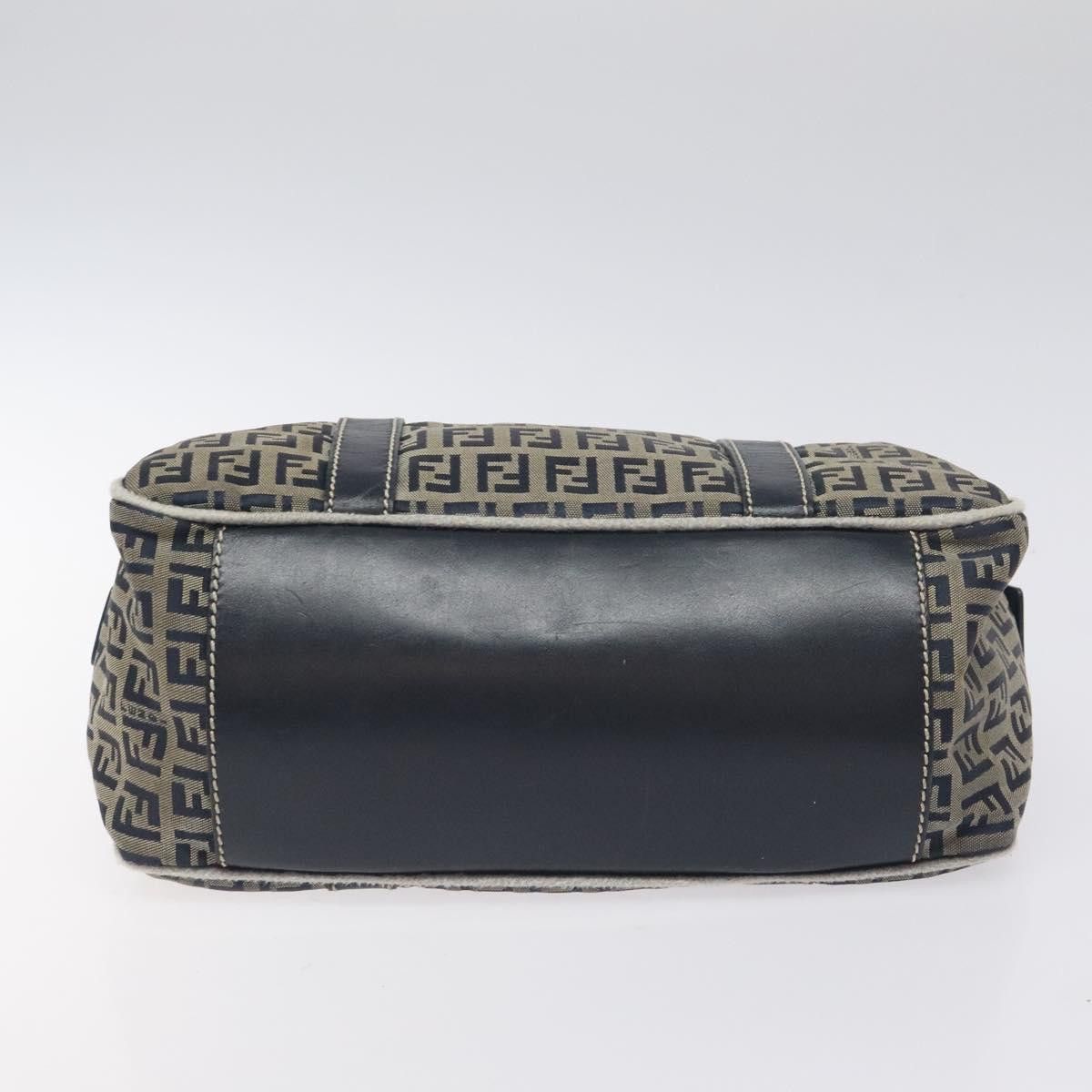 Fendi FENDI Zucchino Canvas Hand Bag Navy Silver Size ONE SIZE - 9 Thumbnail