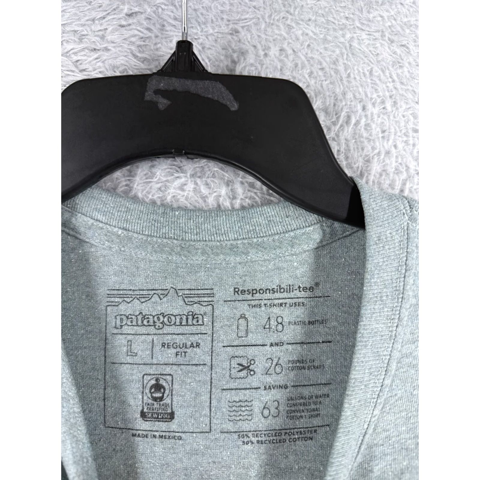 Patagonia Patagonia Shirt Adult Large Blue Long Sleeve Save Our Watersheds Cotton Blend Logo Tee Mens Size US L / EU 52-54 / 3 - 7 Thumbnail