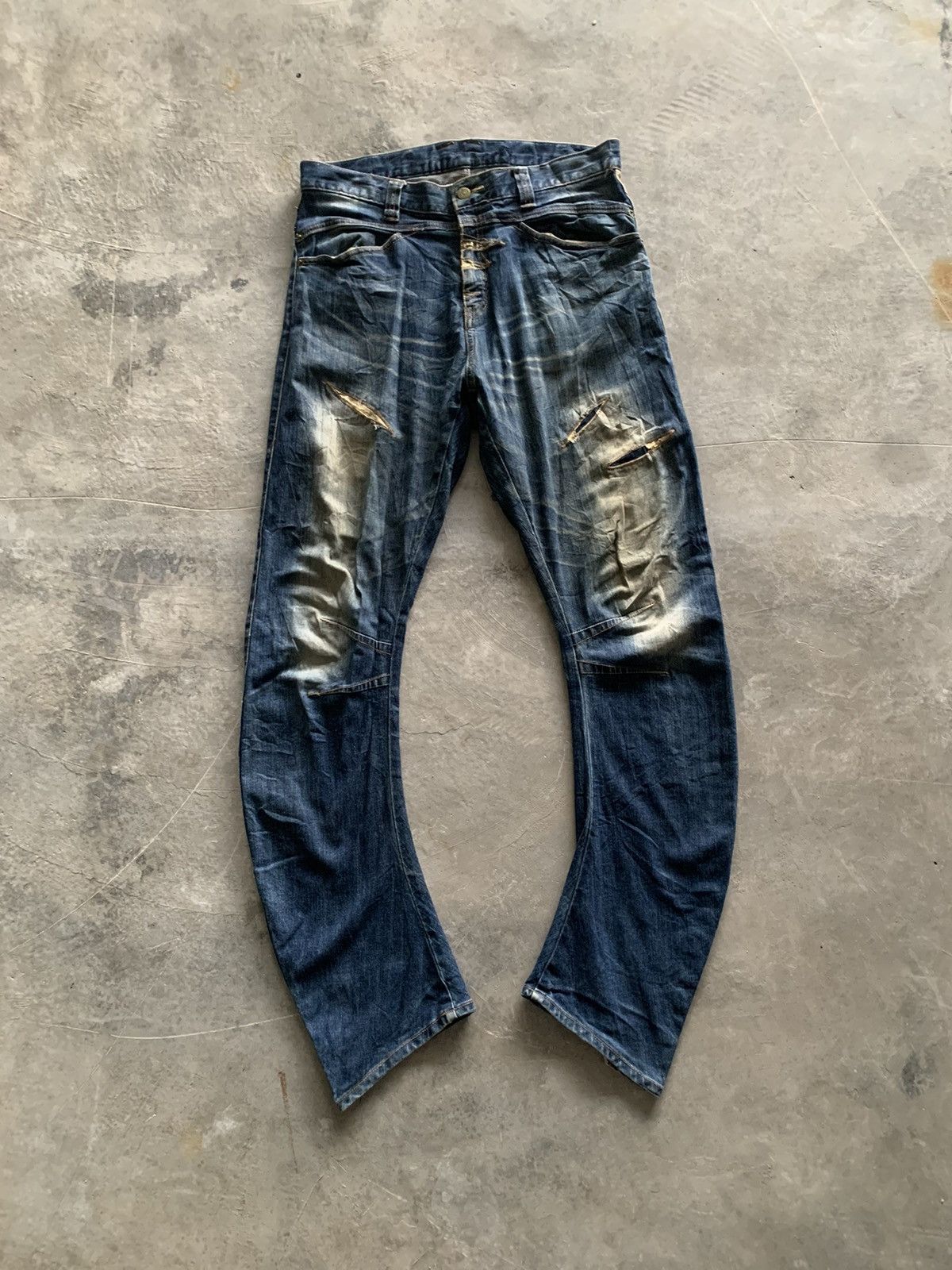 PPFM twist curl PPFM jeans with patchowrk Size US 34 / EU 50 - 1 Thumbnail