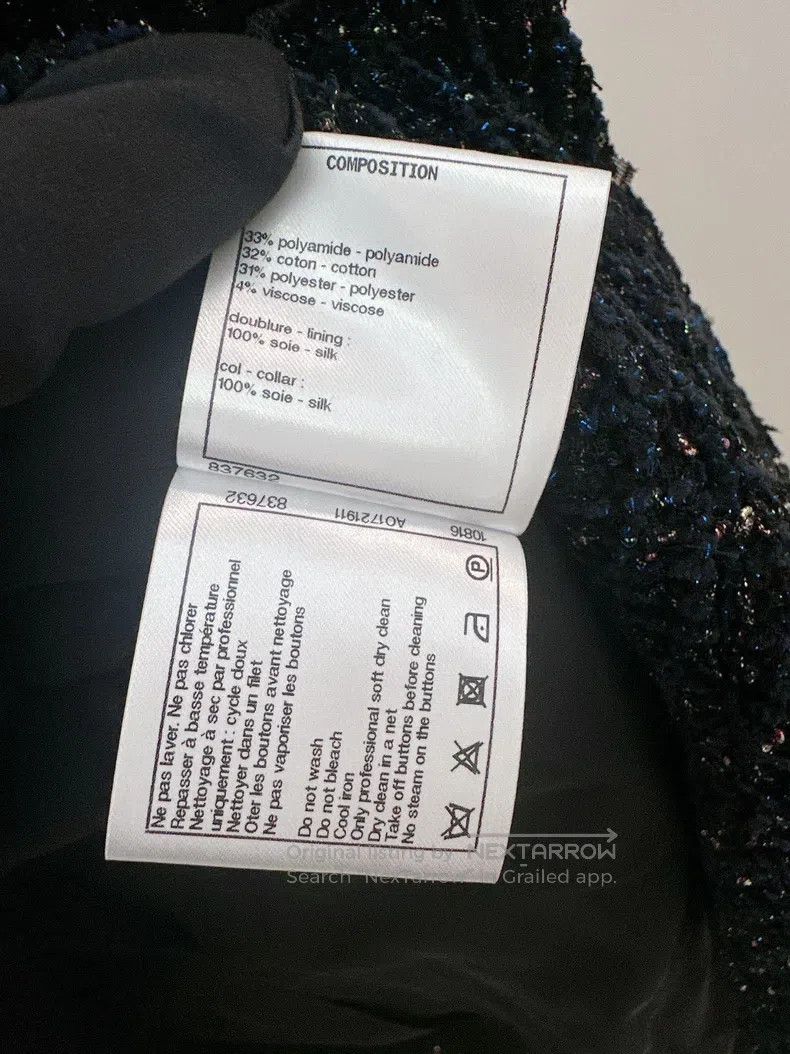 Chanel Chanel Blue tweed jacket Size S / US 4 / IT 40 - 5 Thumbnail