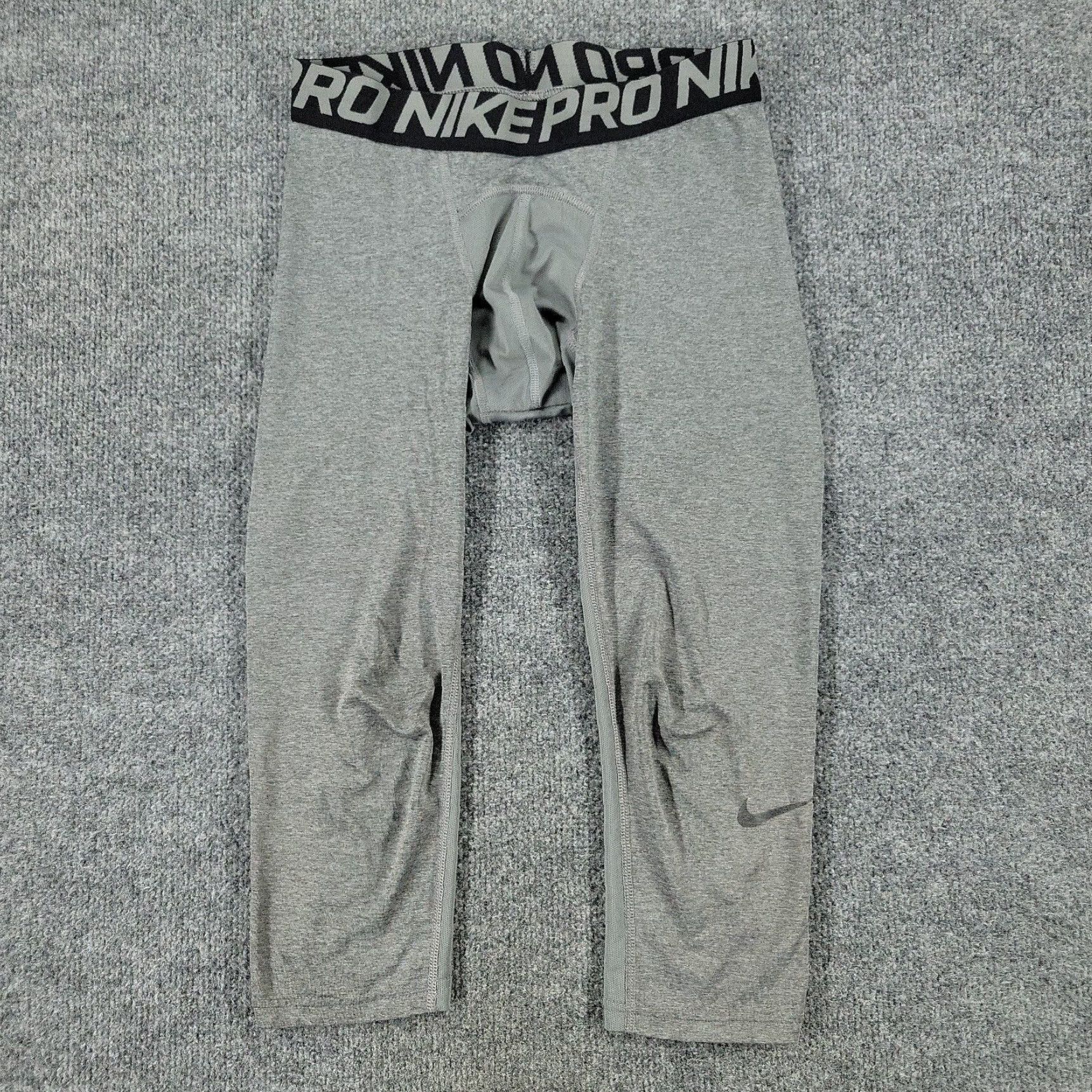 Nike Small Gray Men s Compression Fitted Dri Fit Activewear Leggings Nike Pro Pants Grailed
