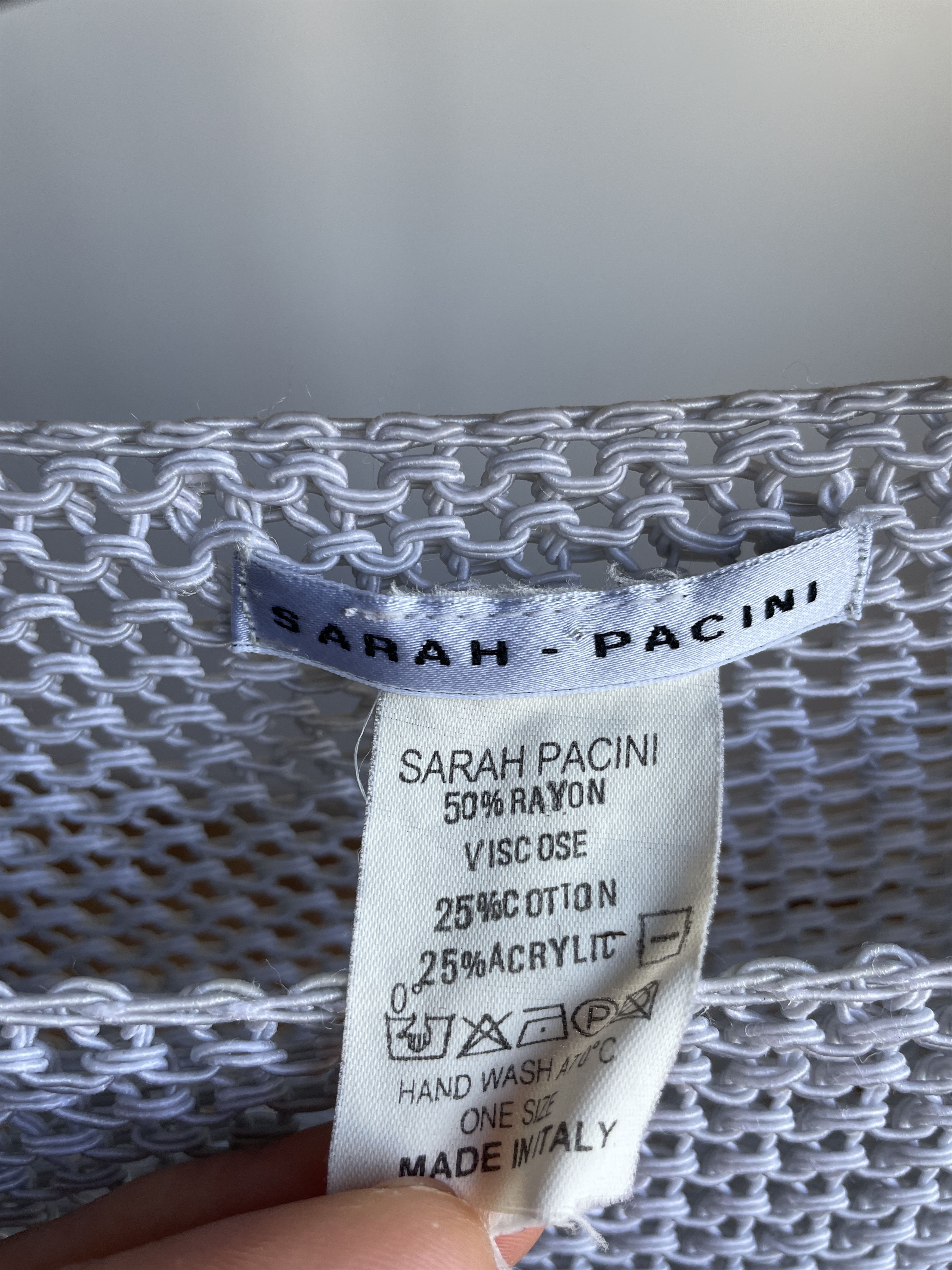 Sarah Pacini Sarah Pacini Cropped Mesh Knit Oversized Sweater Size ONE SIZE - 11 Thumbnail