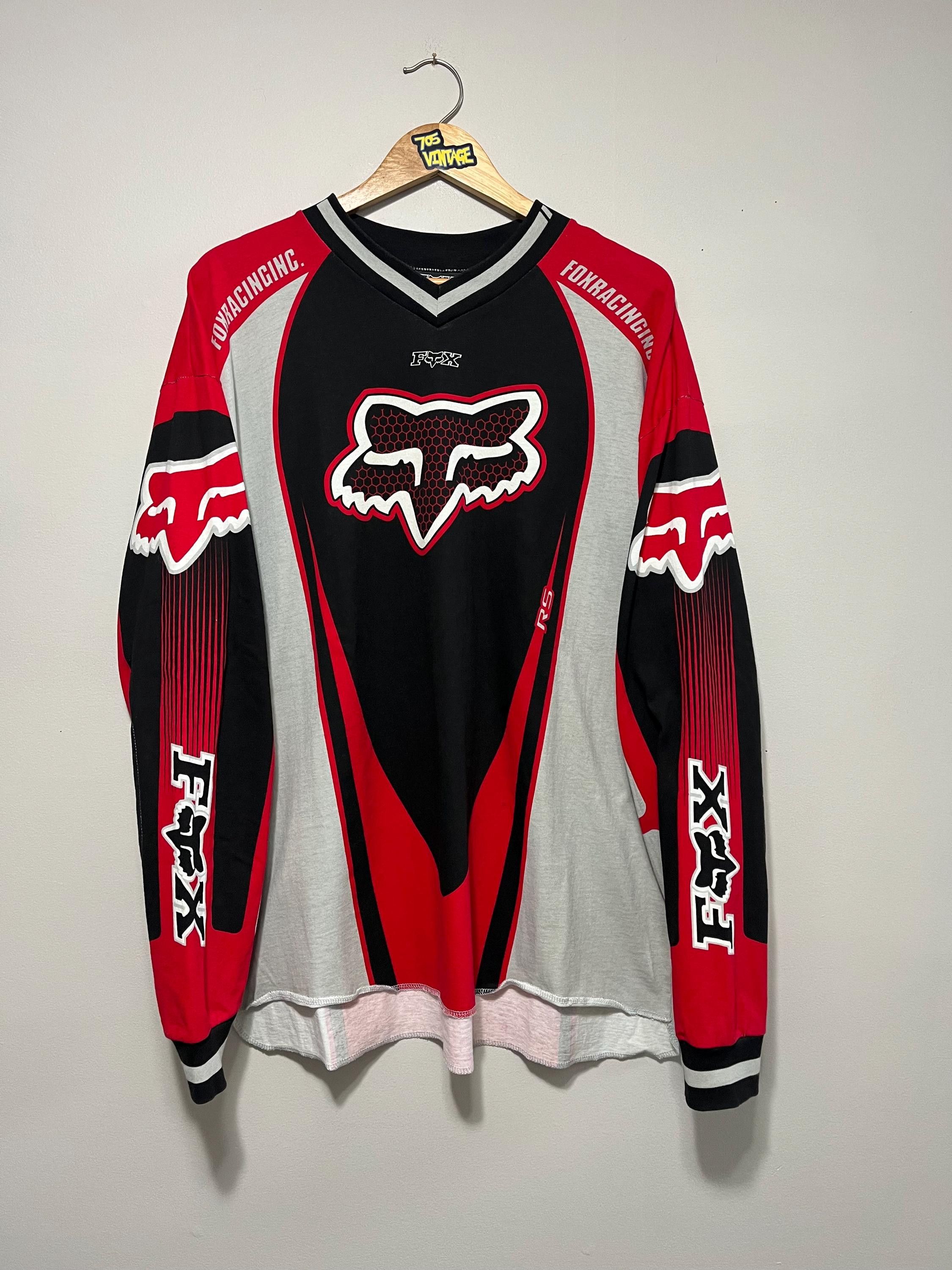 トップス throwback2000 / TB MOTTOCROS JERSEY Vintage Y2K Early 2000s Fox Racing Motocross Spell Out Logo