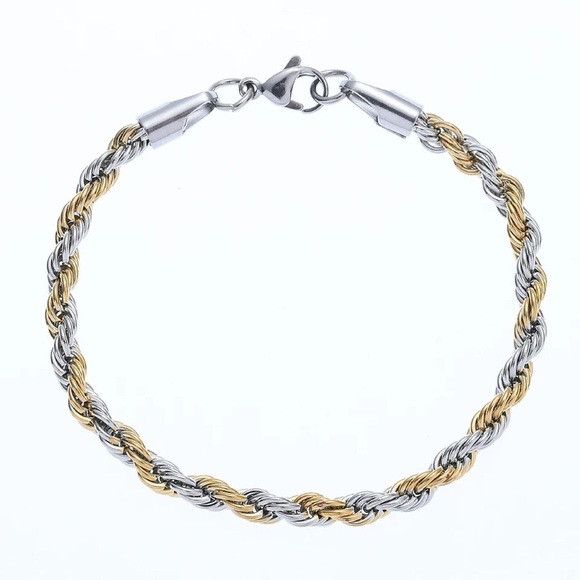 Other 5mm Stainless Steel Twist Chain Bracelet Size ONE SIZE - 1 Thumbnail