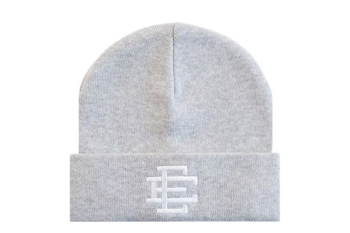 Eric Emanuel Eric Emanuel EE grey w embroidered white winter hat beanie Size ONE SIZE - 1 Thumbnail