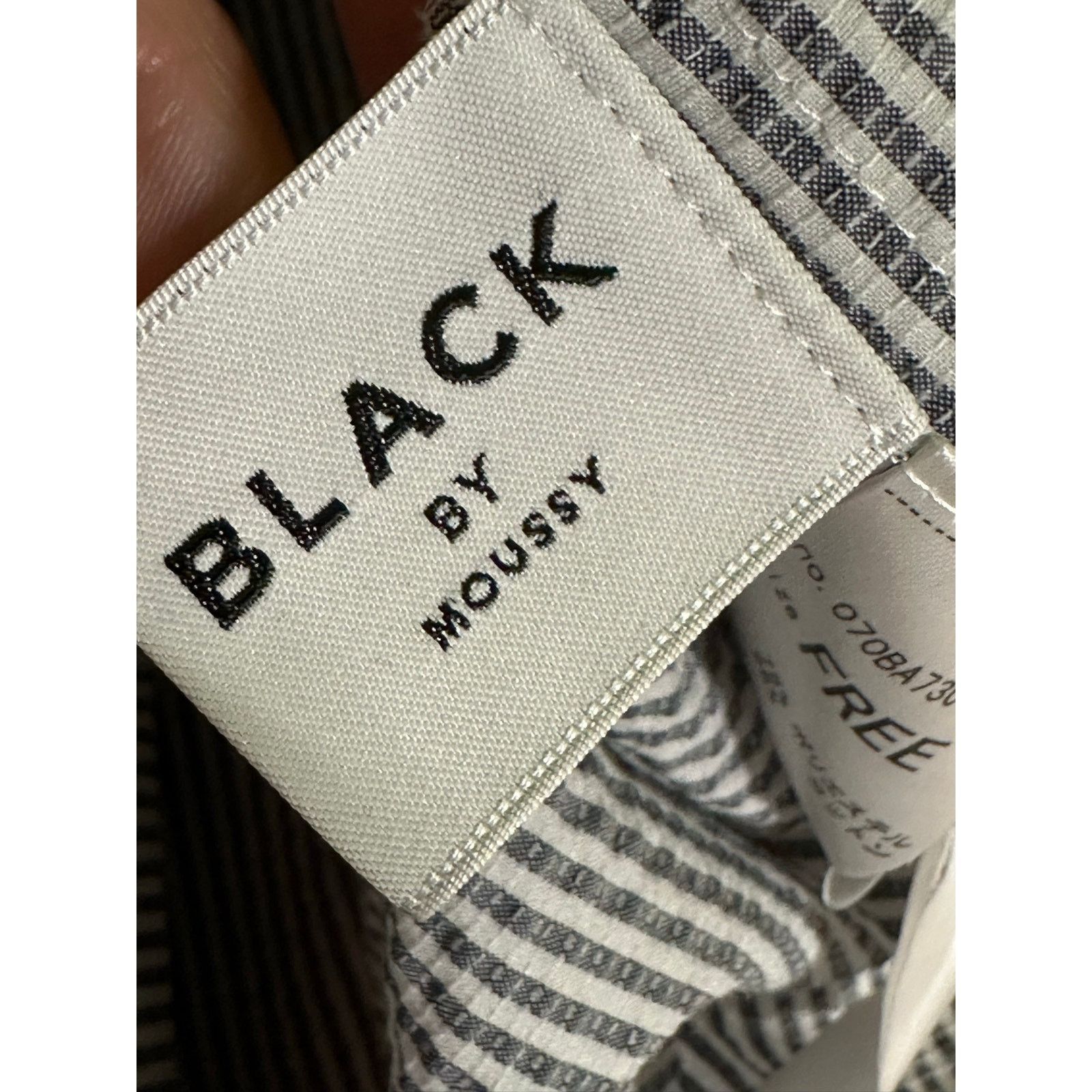 MOUSSY Moussy gray white striped 3/4 sleeves blouse size Free Size Size ONE SIZE - 3 Thumbnail