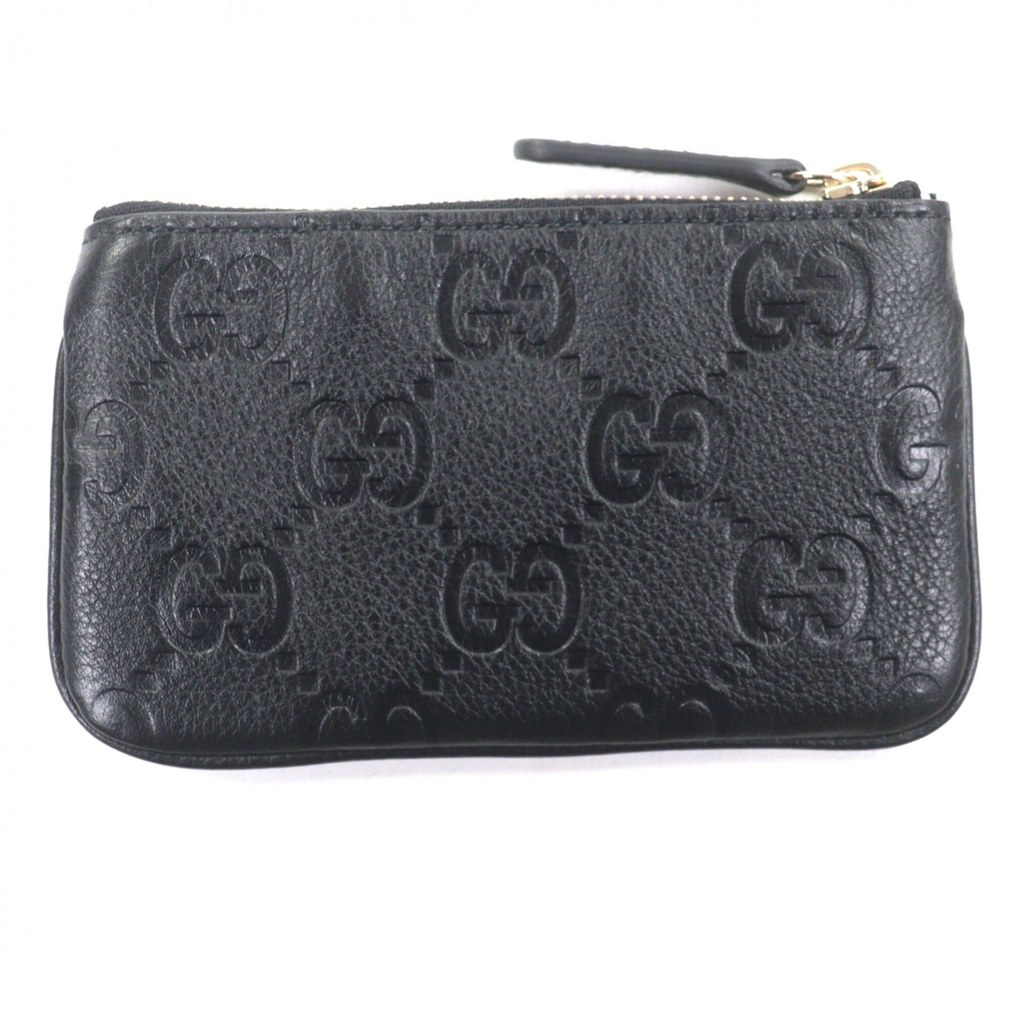 Gucci GUCCI 815891 Leather Key Pouch/Wallet/Coin Case, Black with Gold Hardware, Comes Box and Dust Bag, Made in Italy, Men's. (Current Model) Size ONE SIZE - 1 Thumbnail
