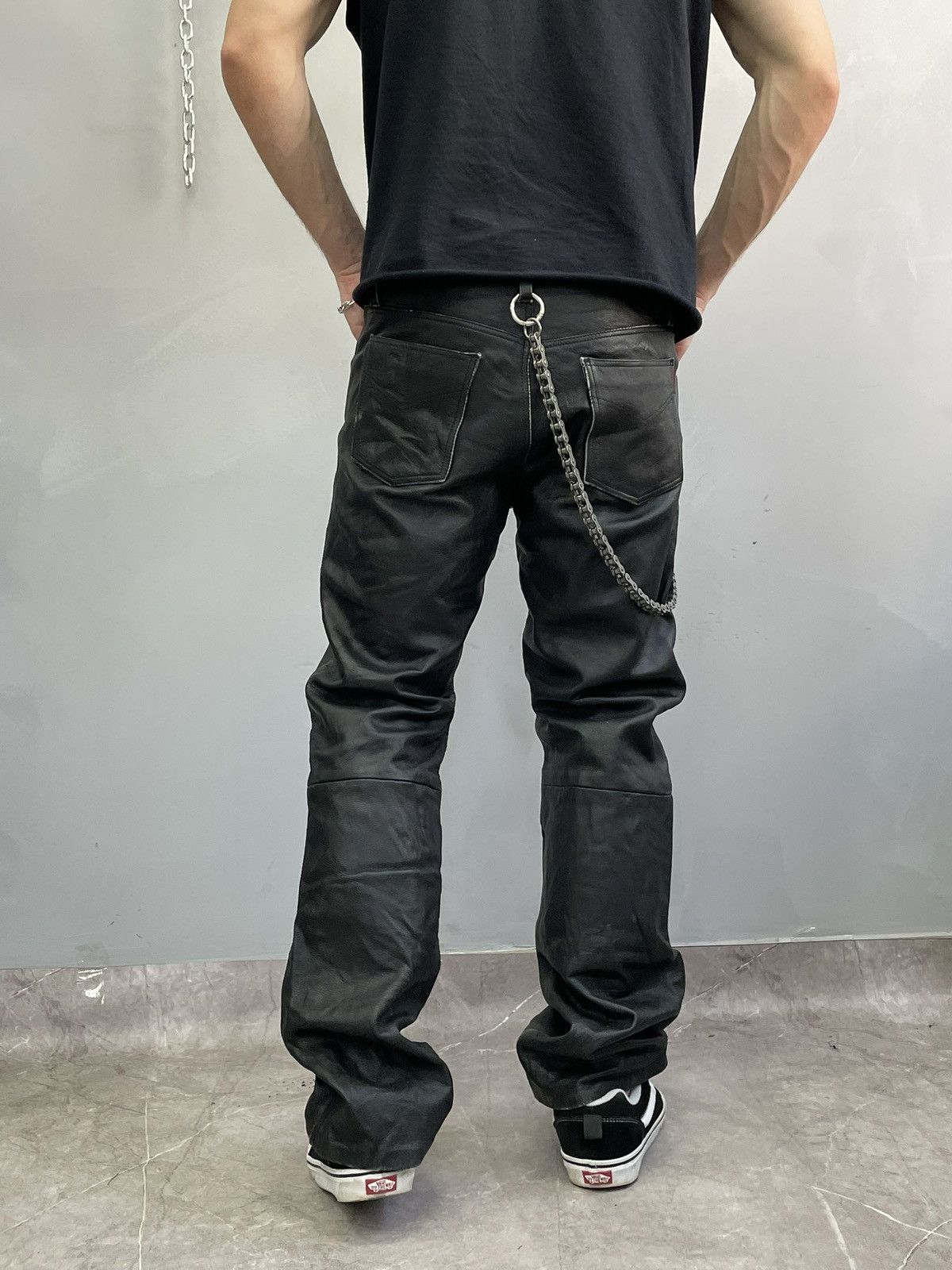 14th Addiction Vintage moto leather regular moto pants Rick owens style Size US 34 / EU 50 - 9 Thumbnail