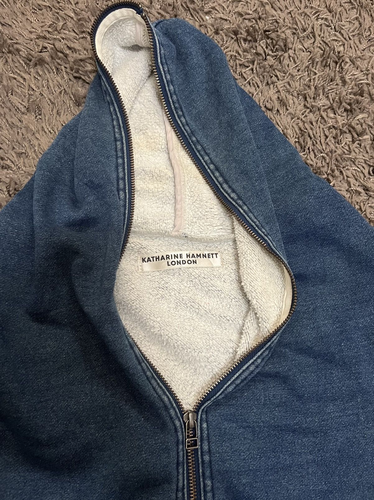 Katharine Hamnett London 1990s full zipped indigo dyed sweats #F4 Size M / US 6-8 / IT 42-44 - 5 Thumbnail