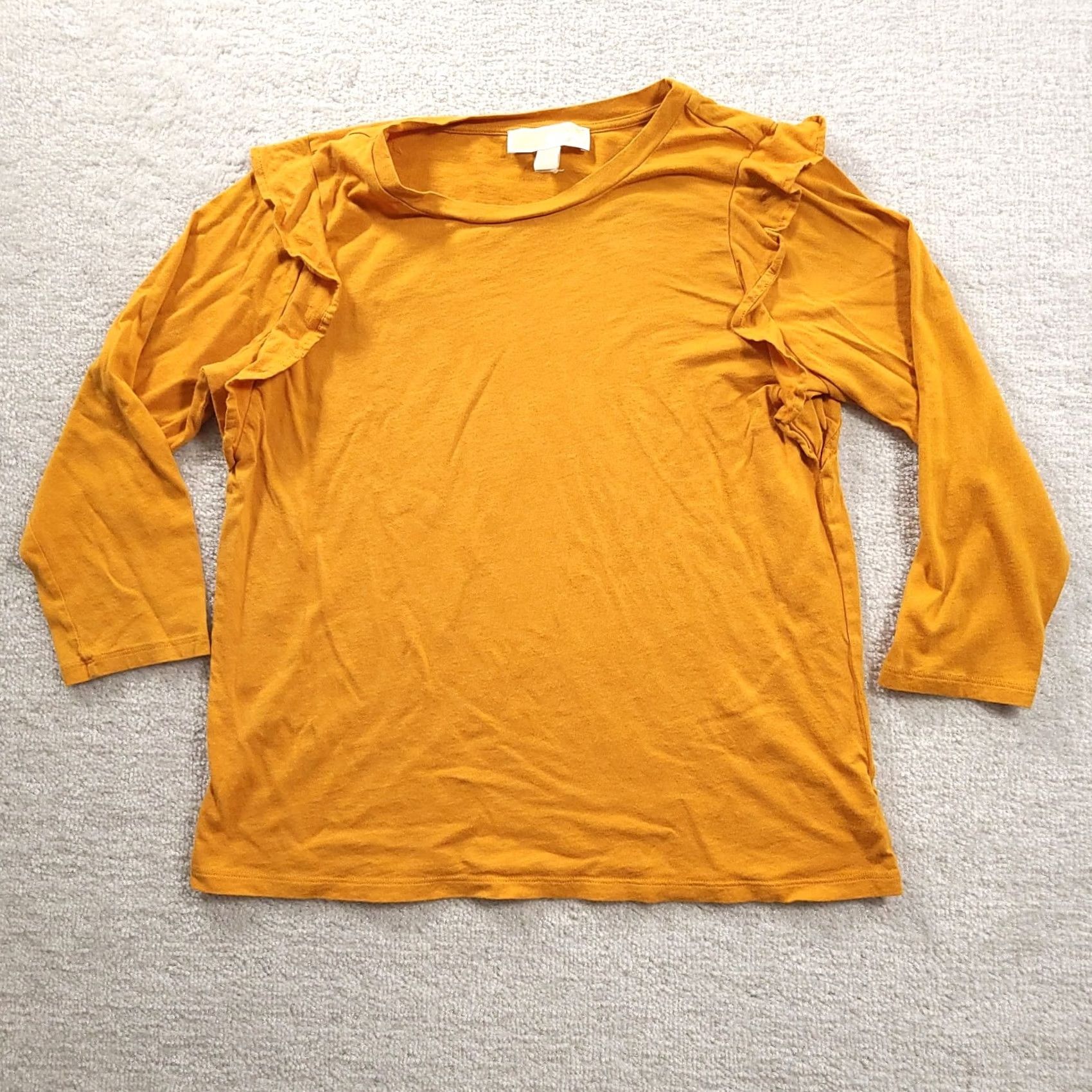 Michael Kors Michael Kors Blouse Top Large Yellow Ruffled Vintage Size L / US 10 / IT 46 - 2 Thumbnail