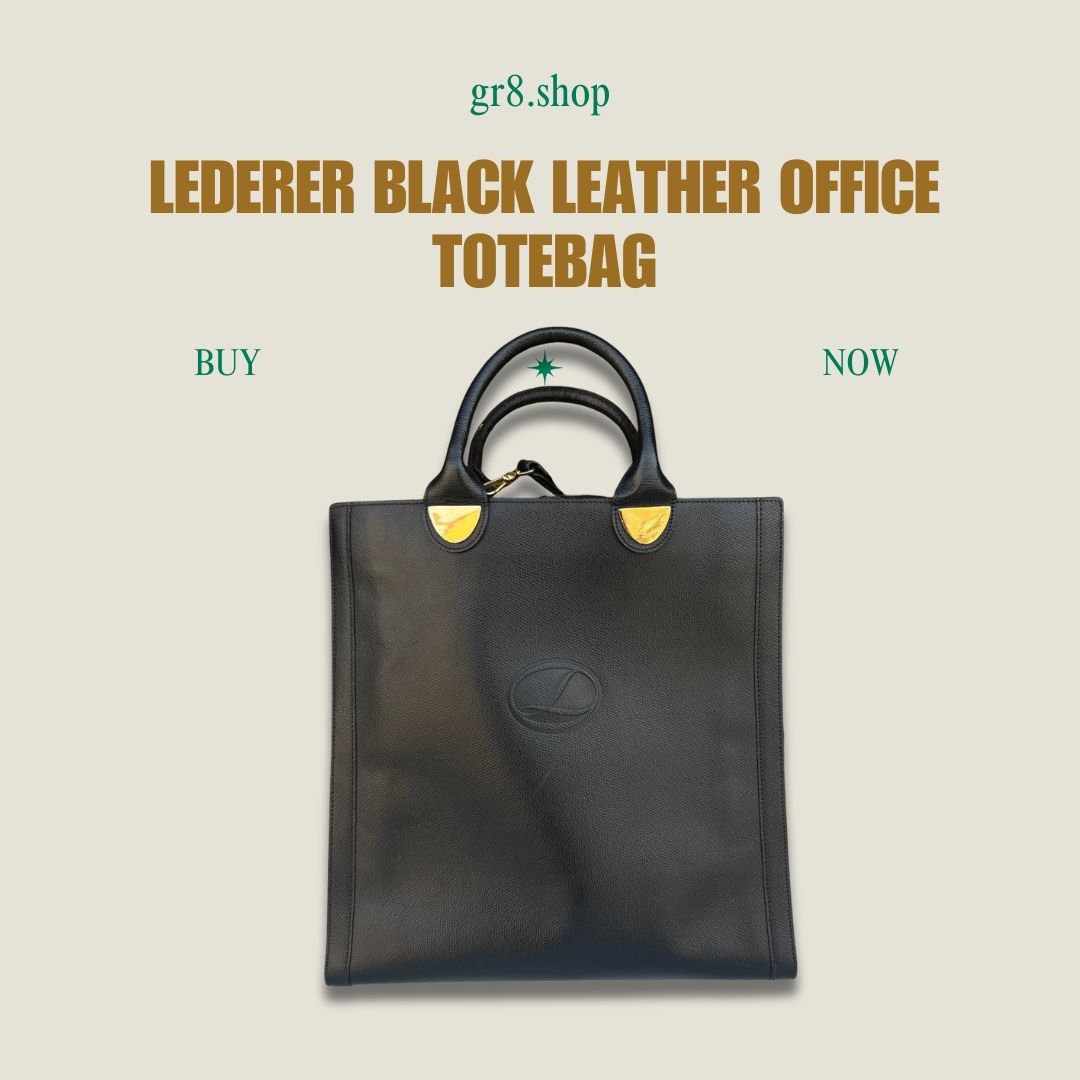 Other Lederer Black Leather Office Tote Bag With Gold-Tone Hardwar Size ONE SIZE - 1 Thumbnail