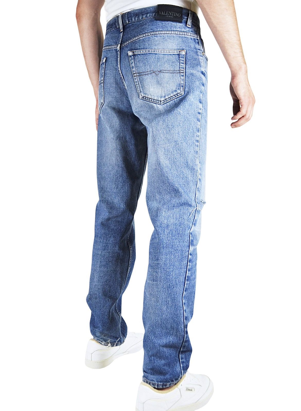 Valentino 90s Vintage Valentino Straight Distressed Blue Jeans Denim Size US 36 / EU 52 - 6 Thumbnail