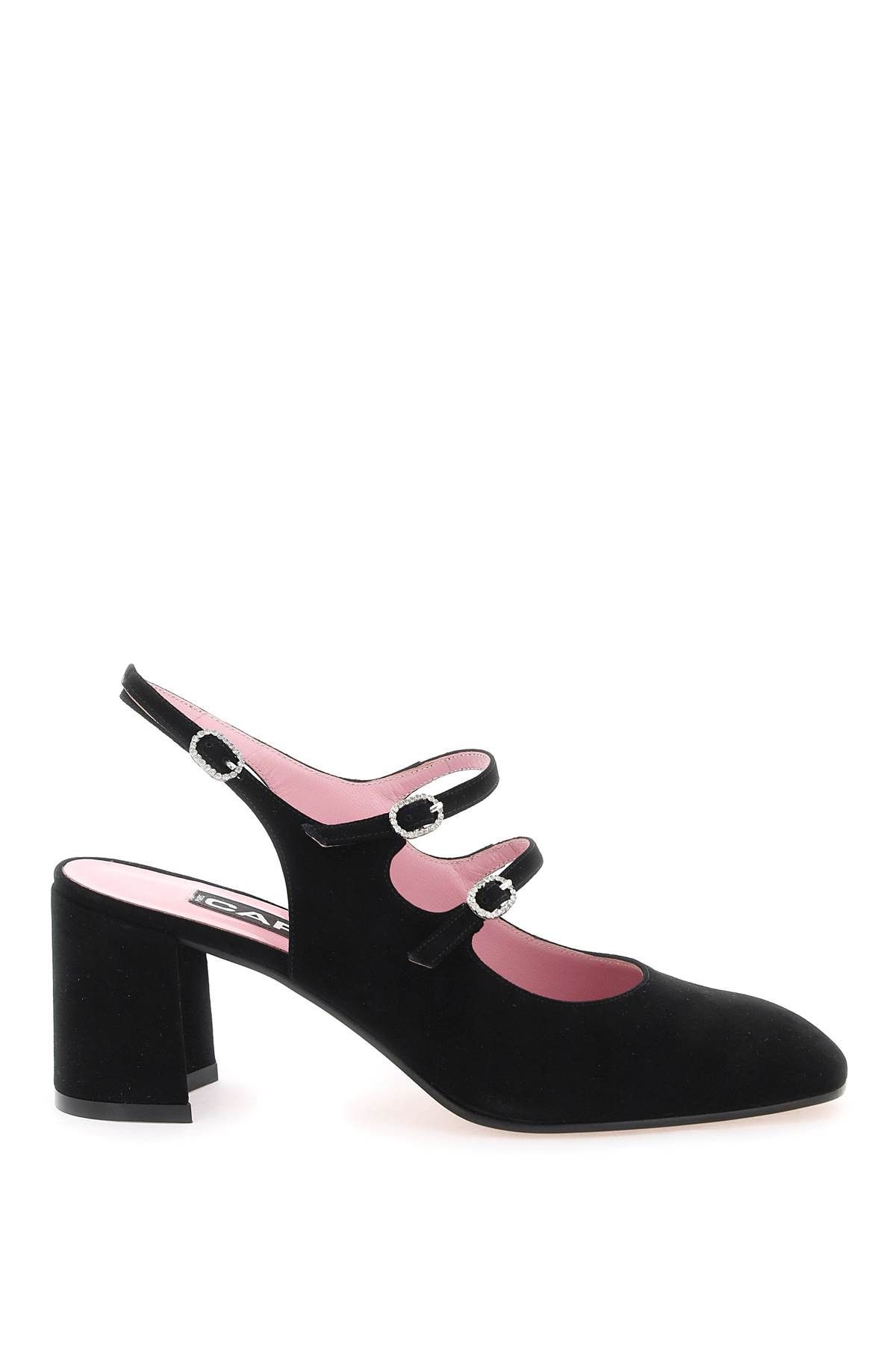 image of Carel Paris Carel Suede Banana Slingback Mary Jane Shoes in Noir, Women's (Size 9)
