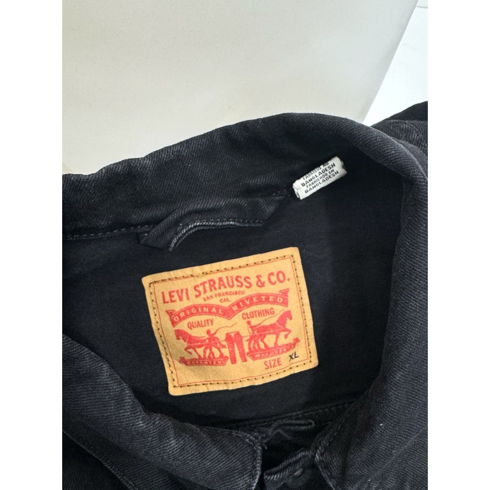 Levi's LEVI'S Black Denim Mens XL Trucker Jacket Shirt Jacket Mens XL Denim Jacket Size US XL / EU 56 / 4 - 4 Thumbnail